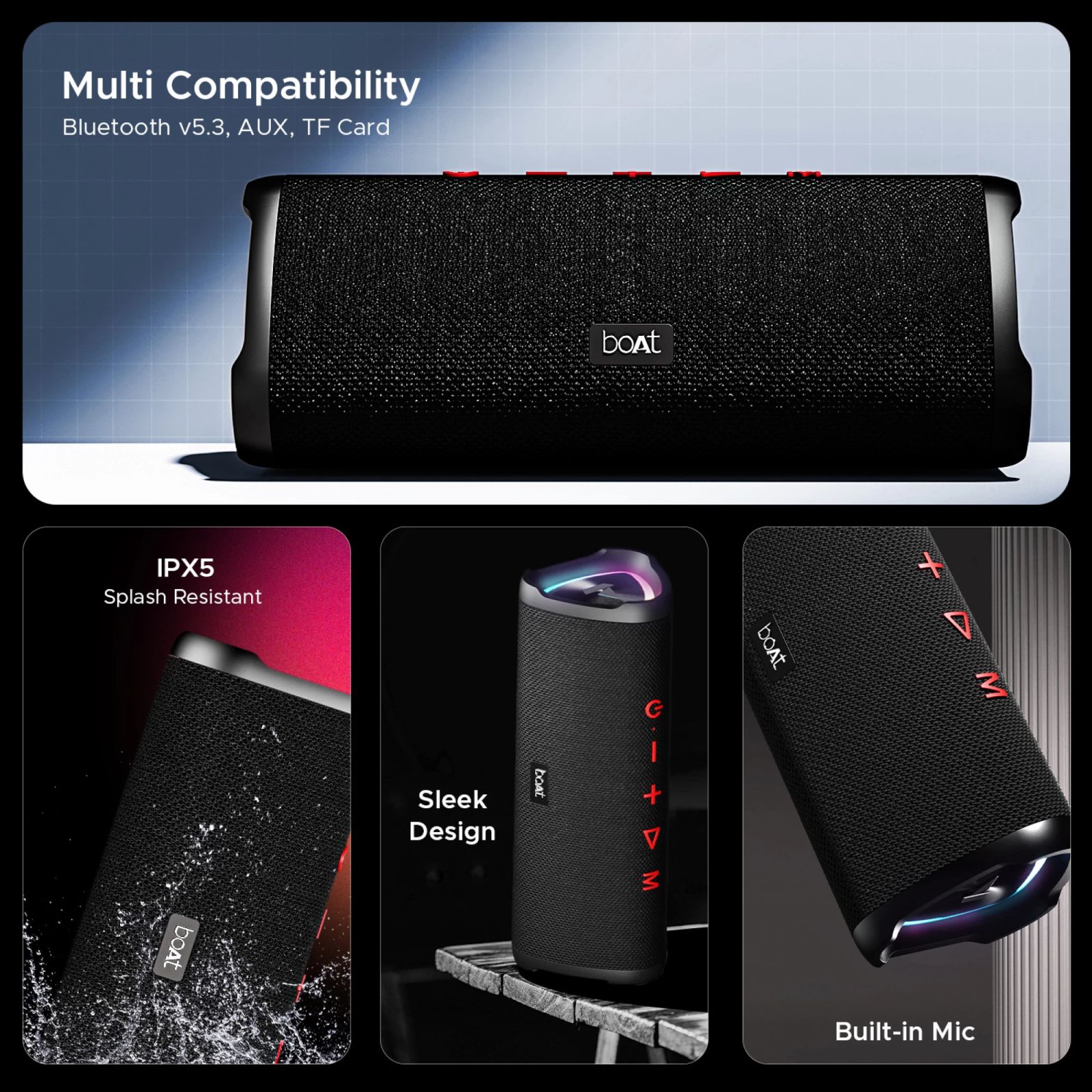 boAt Stone 750 12W Portable Bluetooth Speaker (IPX5 Water Resistant, Stereo Sound, Mono Channel, Raging Black)_7