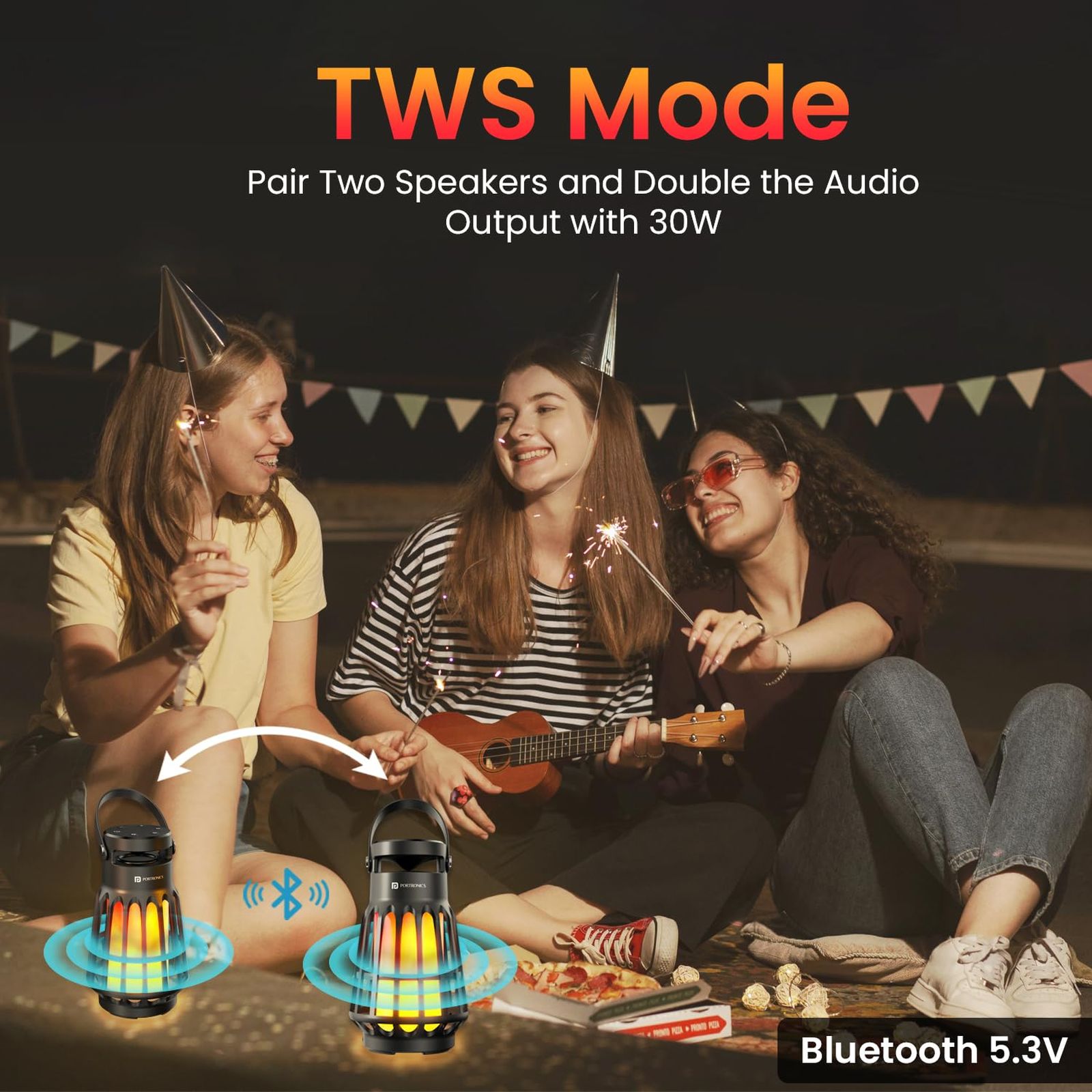 PORTRONICS Dash 6 15W Portable Bluetooth Speaker (IPX65 Water Resistant, LED Night Lamp, Black) PORTRONICS Dash 6 15W Portable Bluetooth Speaker (IPX65 Water Resistant, LED Night Lamp, Black)_7