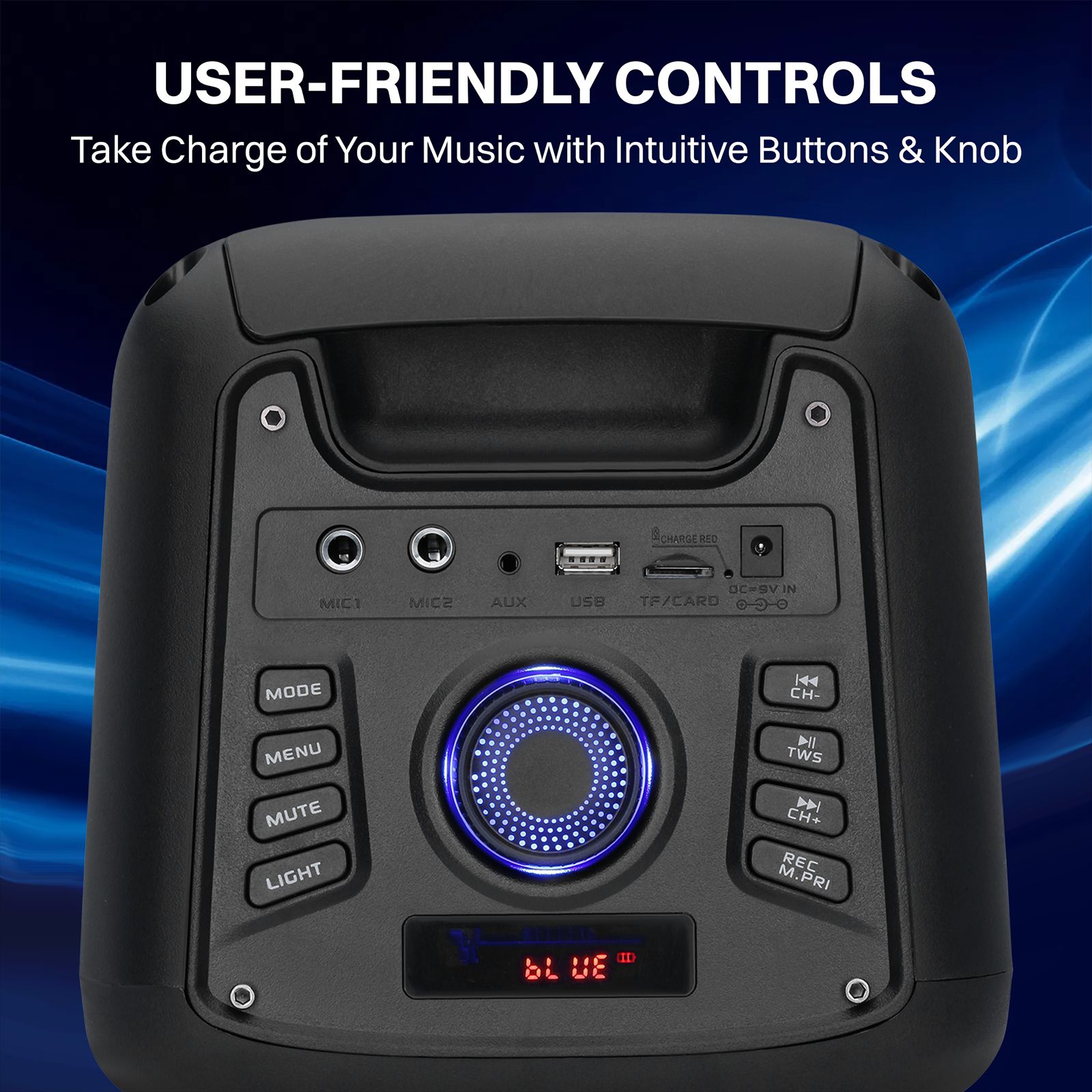 Croma 50W Bluetooth Party Speaker with Mic (Lightweight, Stereo Channel, Black)_16