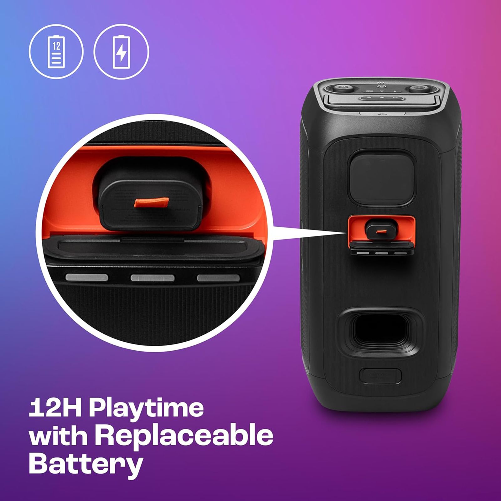 JBL PartyBox Club 120 160W Bluetooth Party Speaker (AI Sound Boost, Stereo Channel, Black) JBL PartyBox Club 120 160W Bluetooth Party Speaker (AI Sound Boost, Stereo Channel, Black)_20