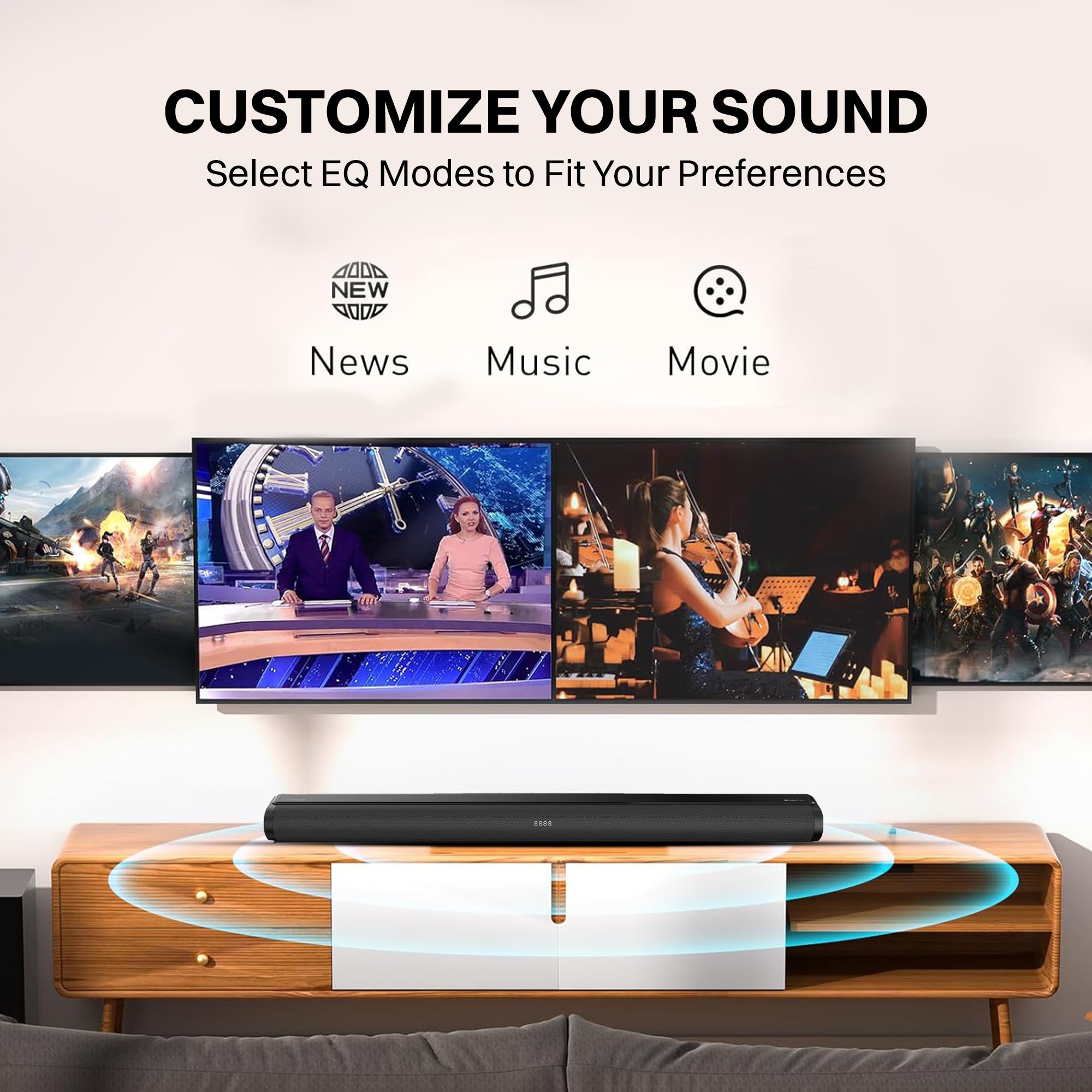 Croma 180W Bluetooth Soundbar with Remote (Dolby Audio, 2.1 Channel, Black)_12