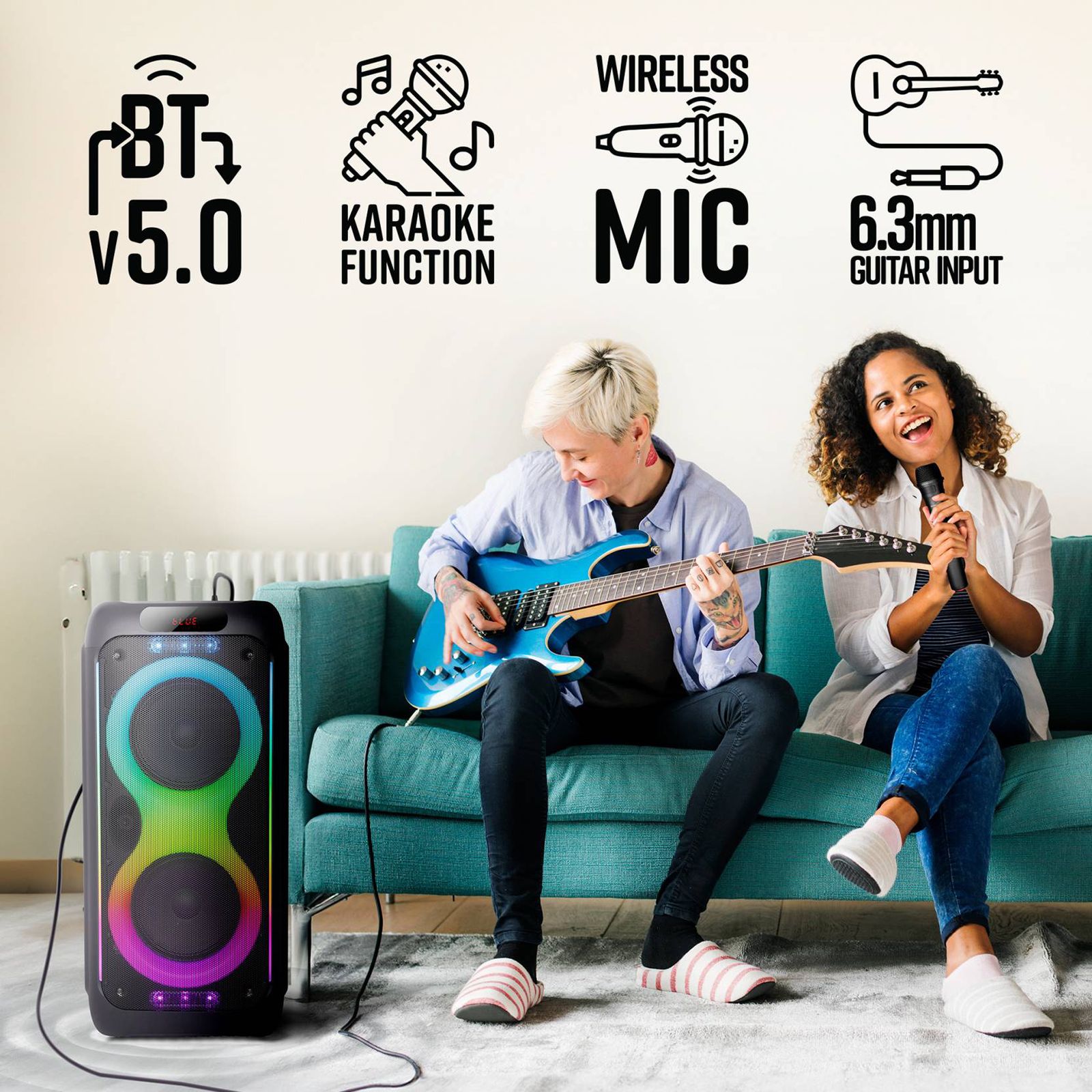 ZEBRONICS Zeb-Buddy 200 100W Bluetooth Party Speaker with Mic (7 Hours Playtime, Mono Channel, Black)_9