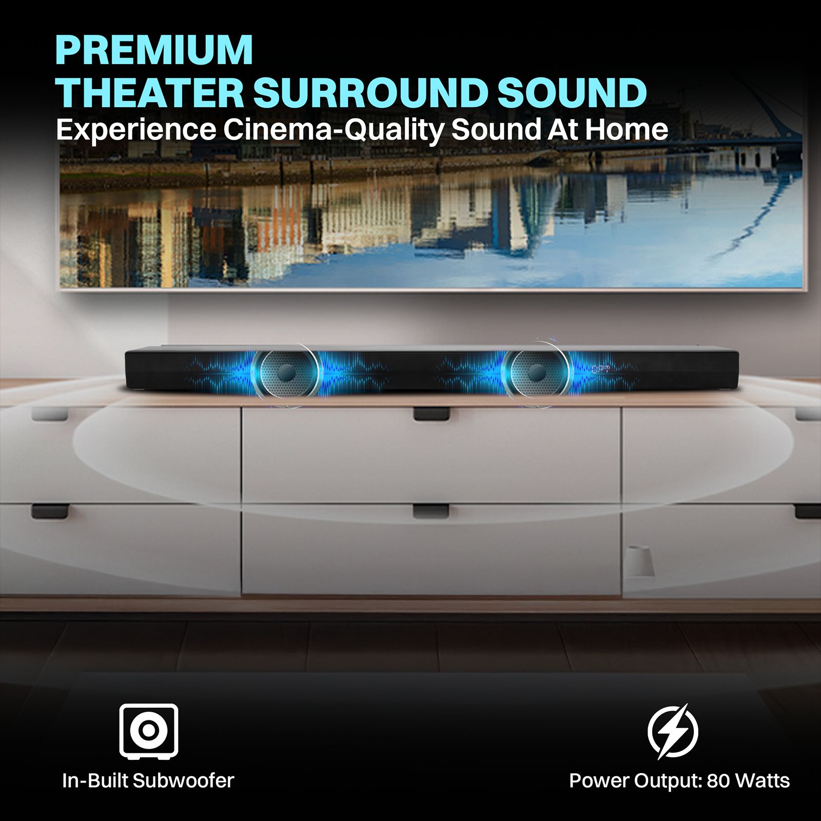 Croma 80W Bluetooth Soundbar with Remote (Surround Sound, 2.1 Channel, Black)_11