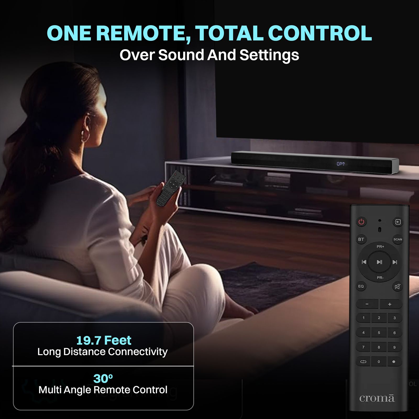 Croma 80W Bluetooth Soundbar with Remote (Surround Sound, 2.1 Channel, Black)_12