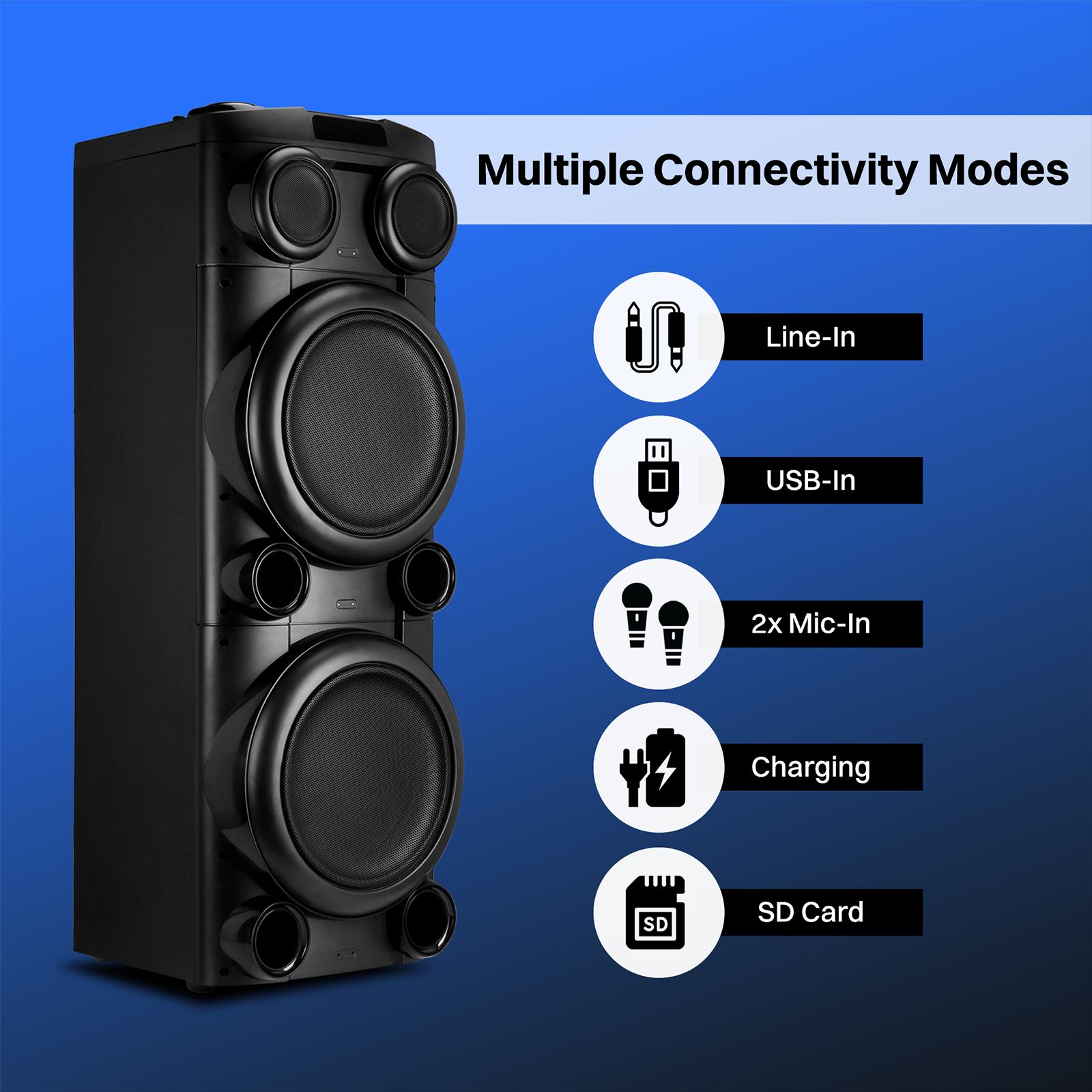 Croma Explode 2.0 1400W Bluetooth Party Speaker with Mic (RGB Party Laser Light, Stereo Channel, Black)_20