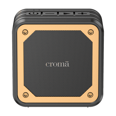 Croma 8W Portable Bluetooth Speaker (IPX5 Water Resistant, Built in Mic, Mono Channel, Black)