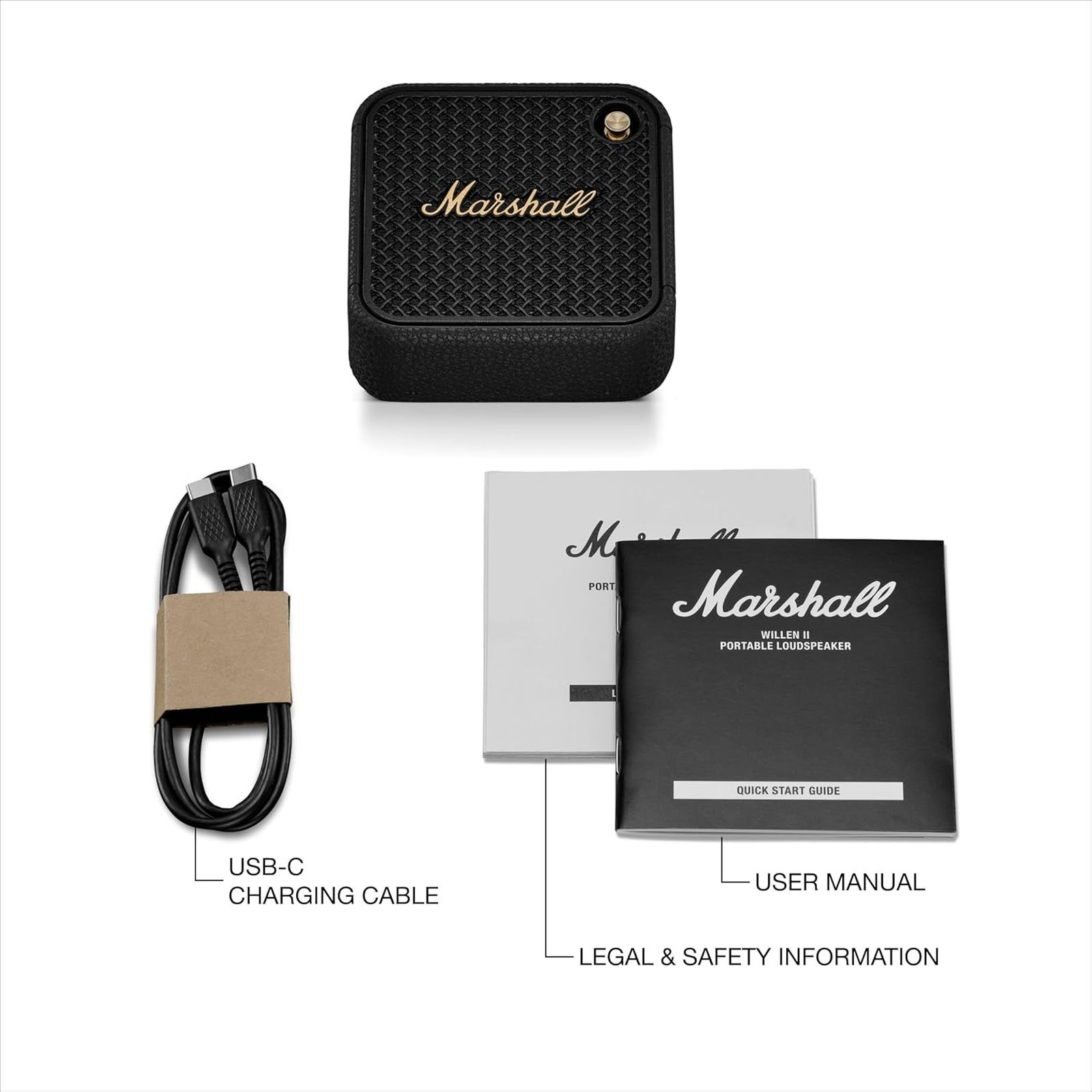 Marshall Willen II 38W Portable Bluetooth Speaker (IP67 Waterproof, Mono Channel, Black and Brass)_7
