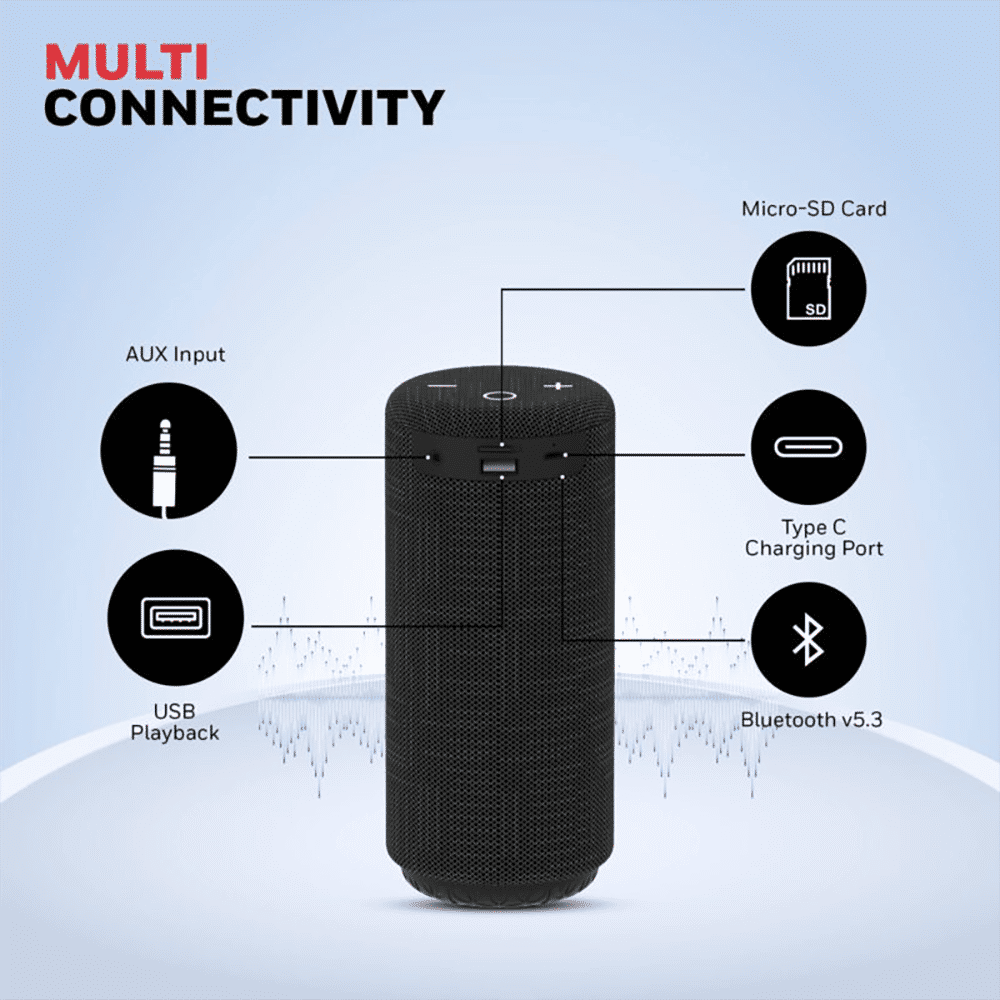 Honeywell Suono P300 10W Portable Bluetooth Speaker (IPX4 Water & Sweat Resistant, 9 Hours Playback Time, Black) Honeywell Suono P300 10W Portable Bluetooth Speaker (IPX4 Water & Sweat Resistant, 9 Hours Playback Time, Black)_8