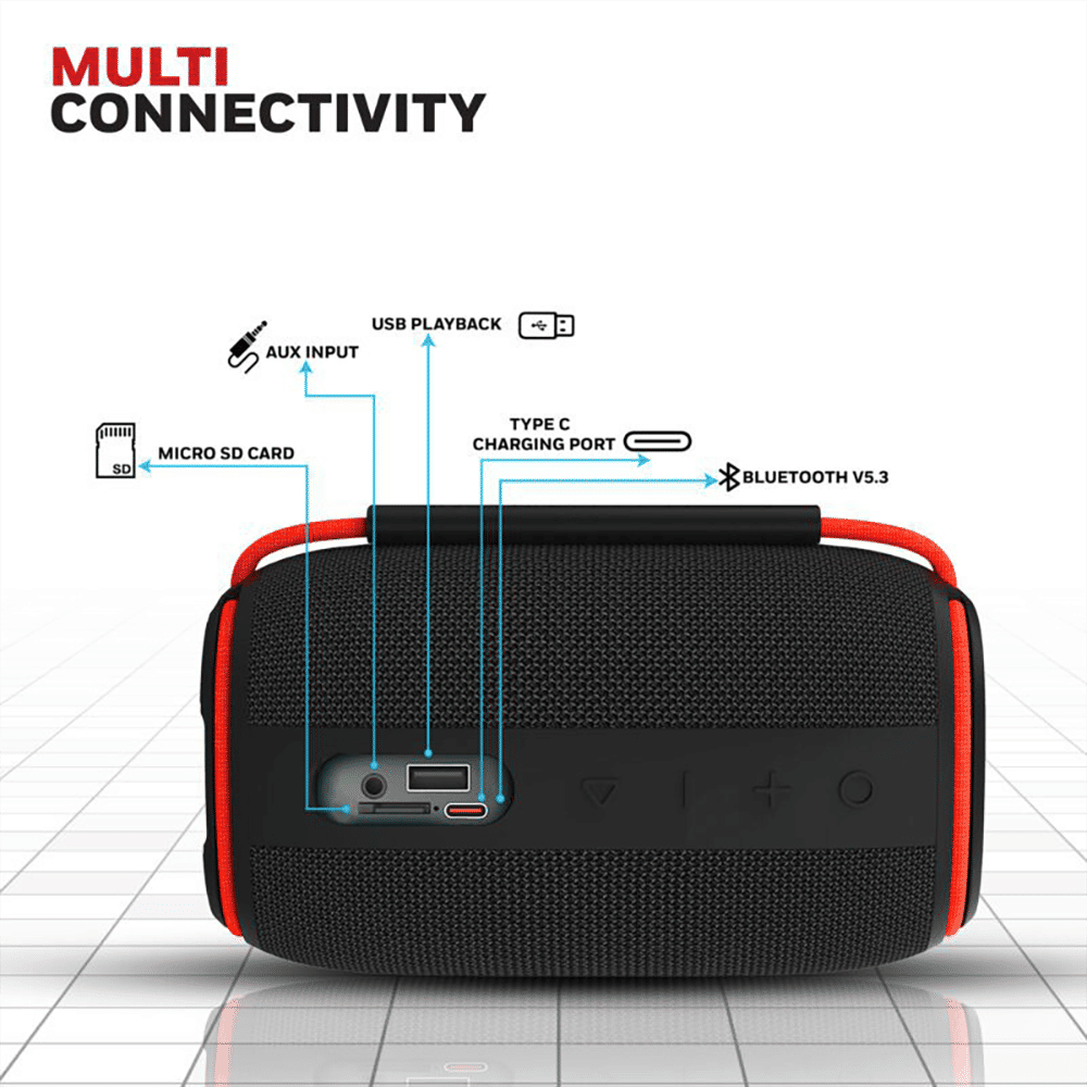 Honeywell Suono P400 15W Portable Bluetooth Speaker (IPX6 Water Proof, 10 Hours Playback Time, Black)_5