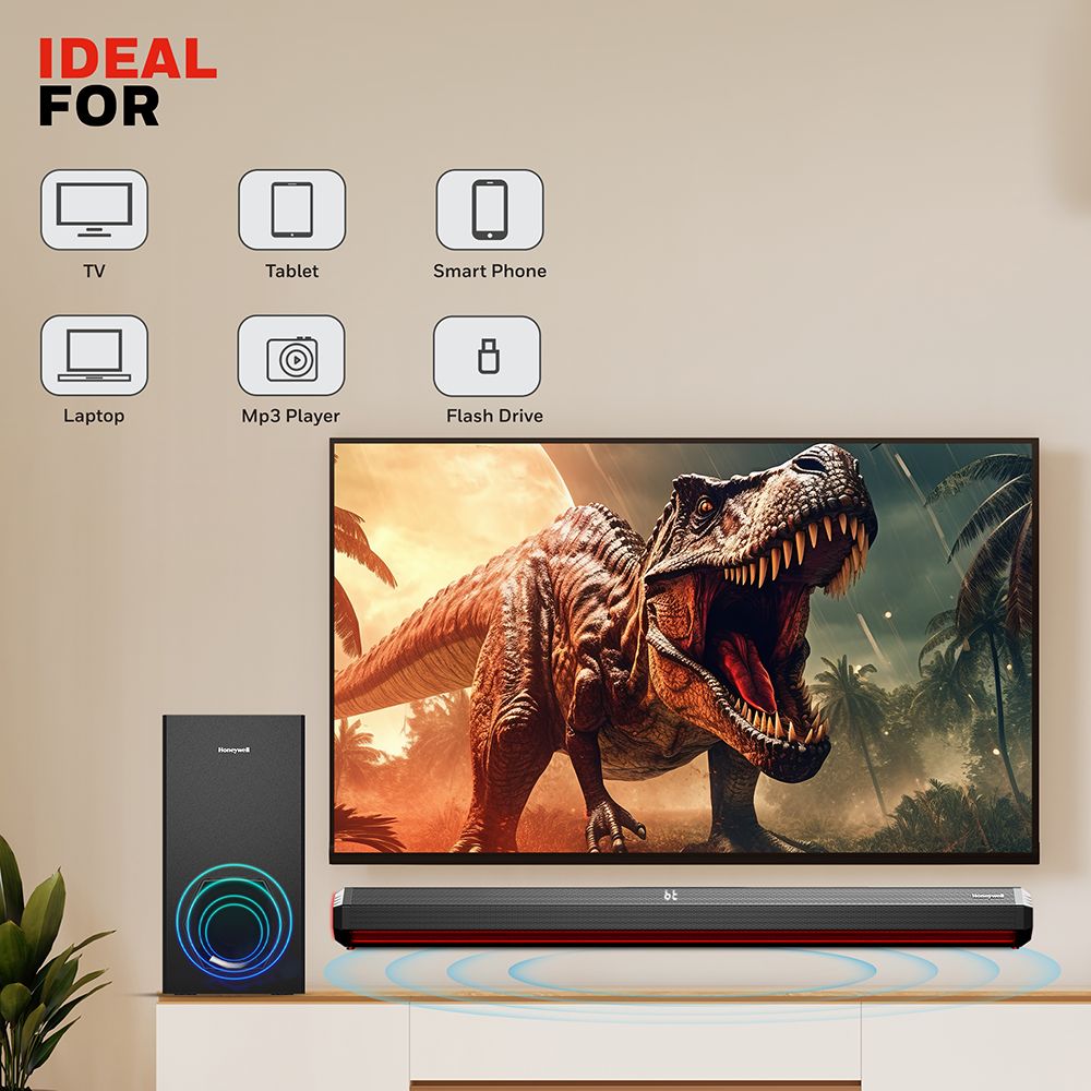 Honeywell Trueno U4000 240W Soundbar with Remote (3D Surround Sound, 2.1 Channel, Black)_8