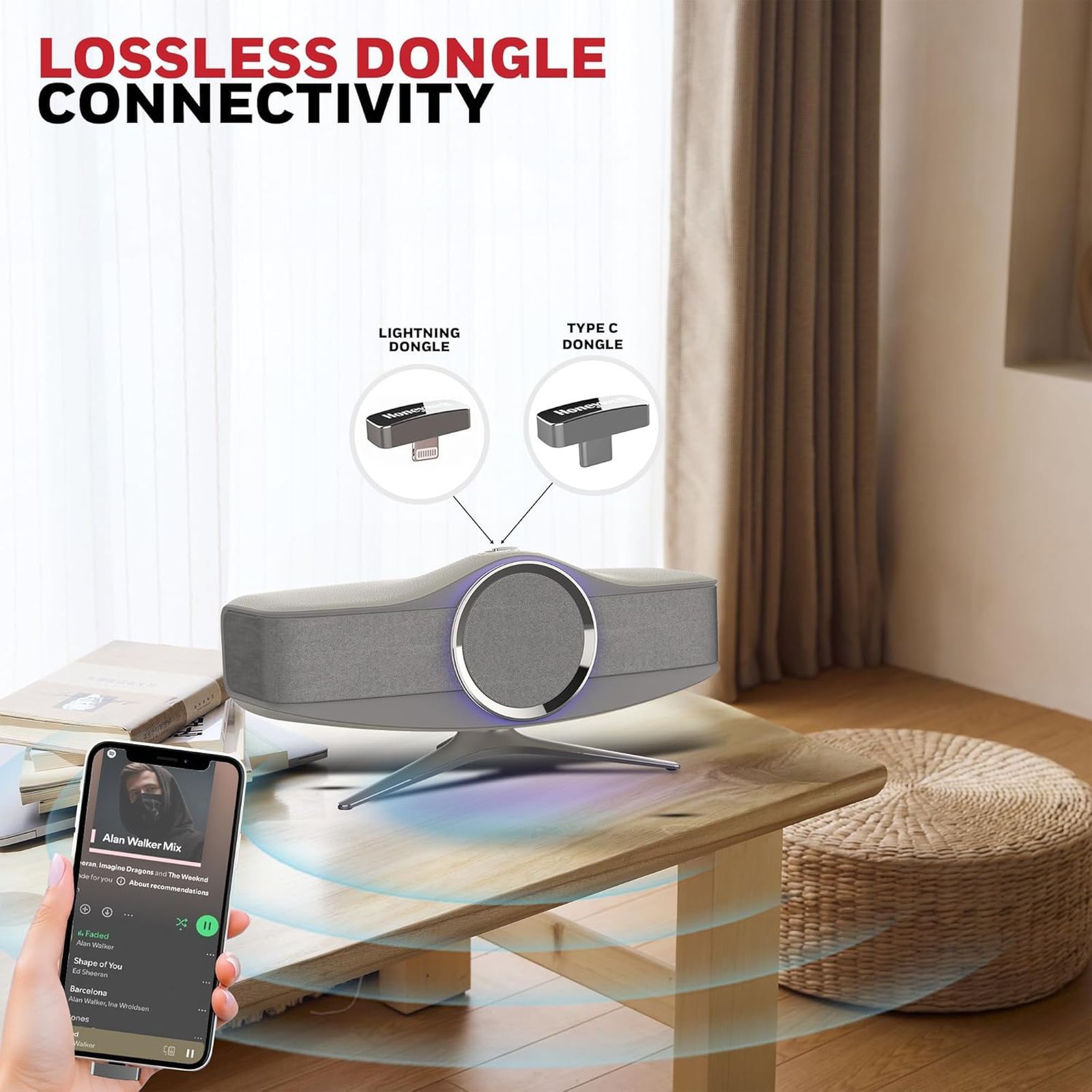 Honeywell Aviator 240W Bluetooth Speaker (THX Certified High Resolution Sound, Stereo Chanel, Grey)_4