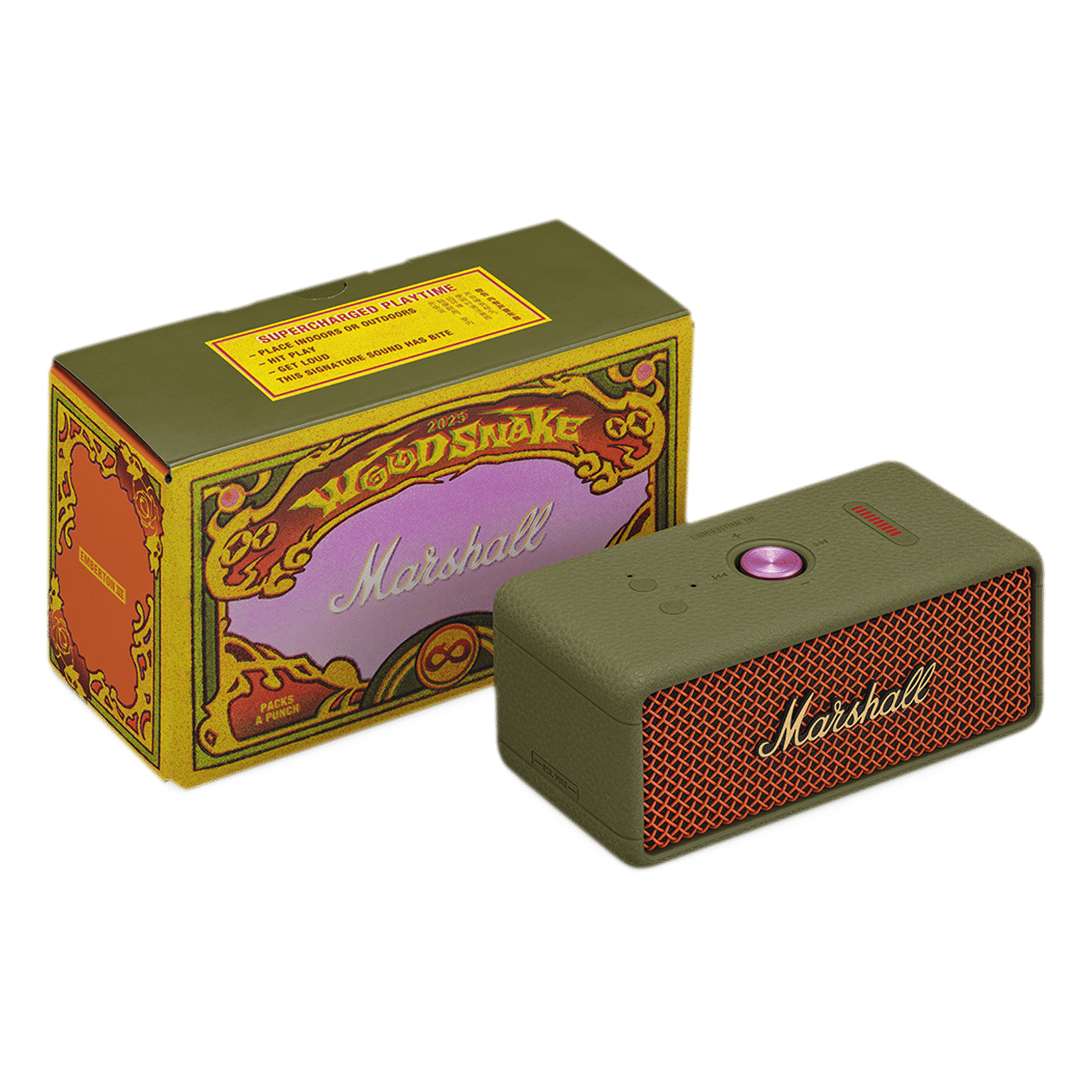 Marshall Emberton III 20W Portable Bluetooth Speaker (IP67 Dust & Waterproof, 360 Degree Sound, Stereo Channel, Lunar Red) Marshall Emberton III 20W Portable Bluetooth Speaker (IP67 Dust & Waterproof, 360 Degree Sound, Stereo Channel, Lunar Red)_6