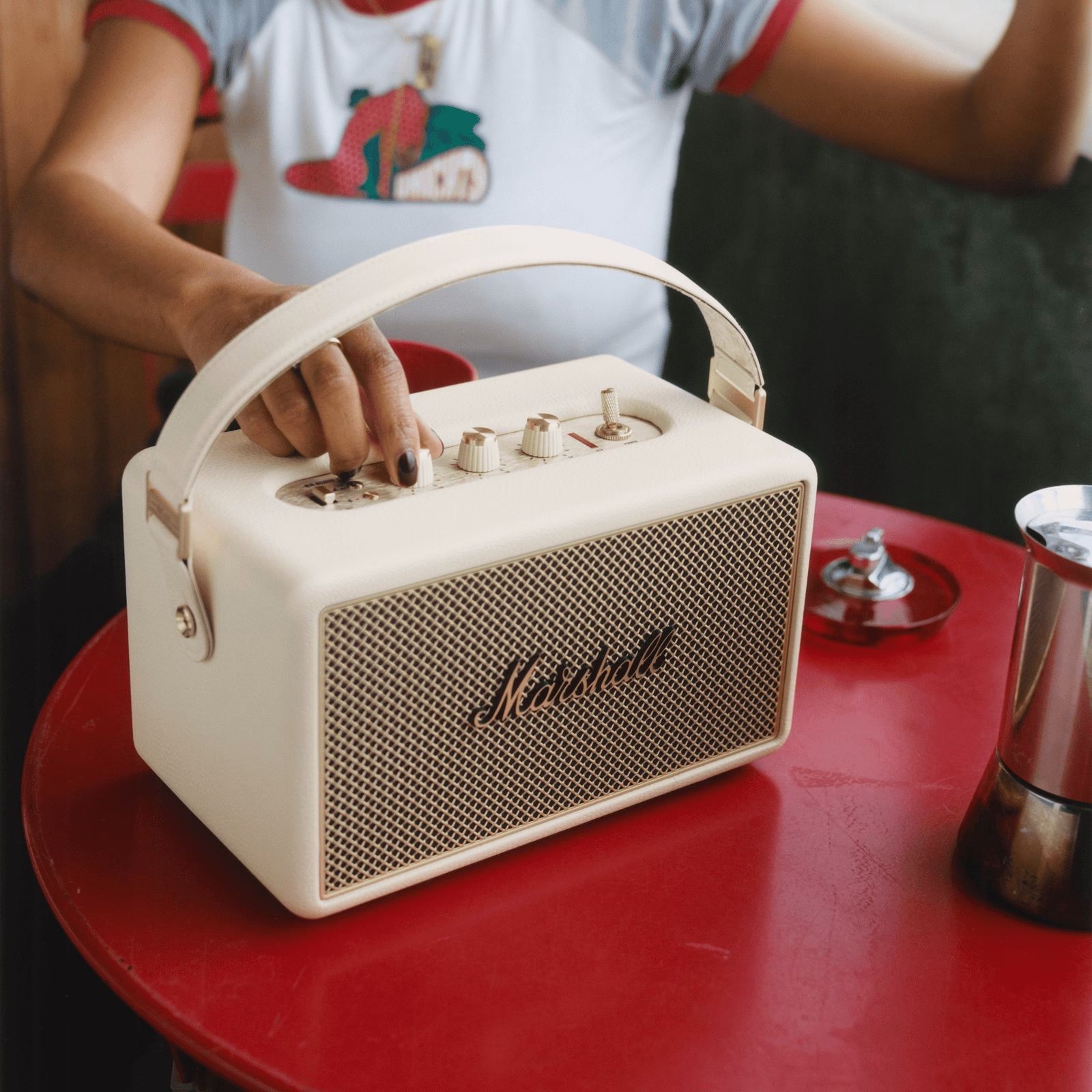 Marshall Kilburn 3 50W Portable Bluetooth Speaker (IP54 Dust & Water Resistant, 360 Degree Sound, Stereo Channel, Cream)_8