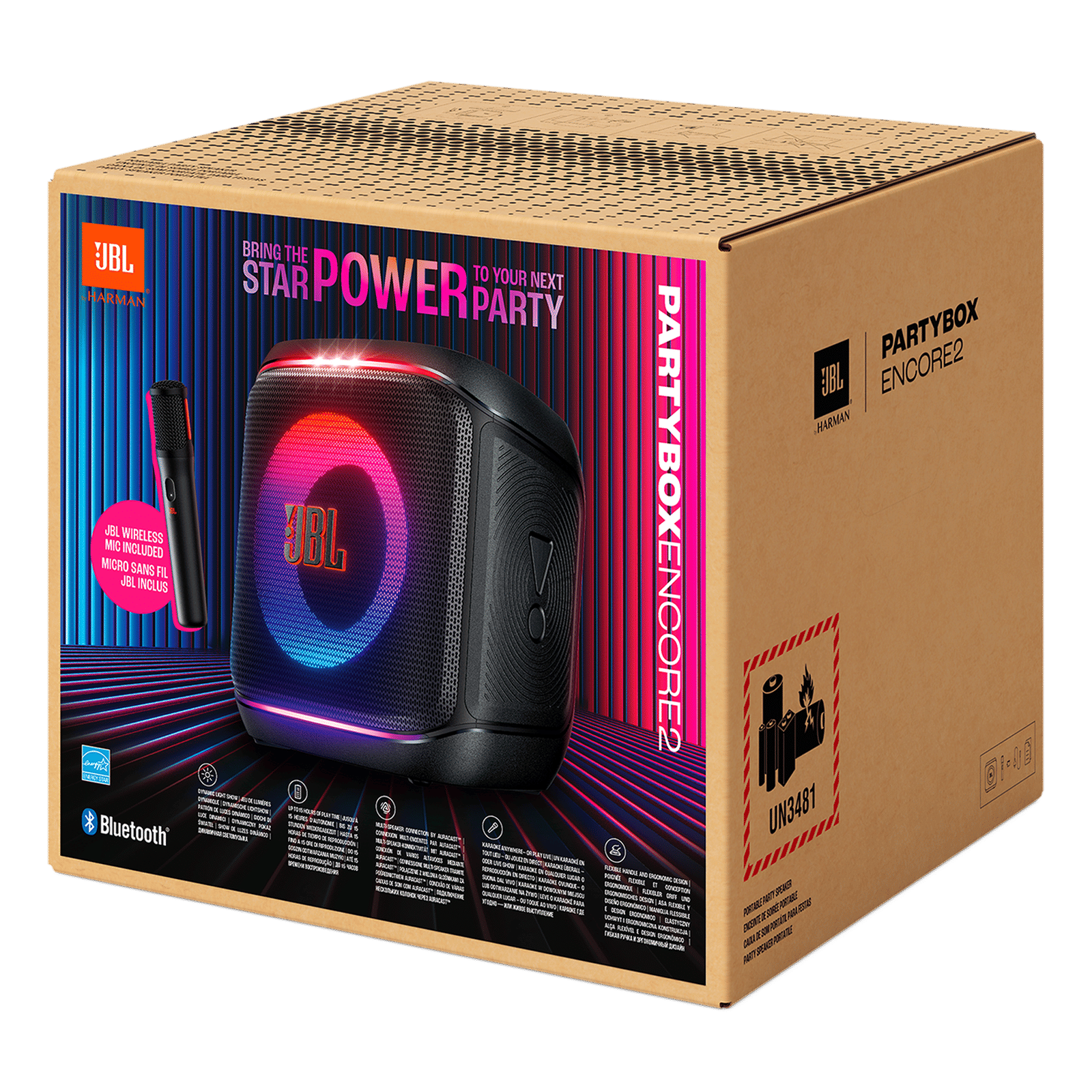 JBL PartyBox Encore 2 100W Bluetooth Party Speaker with Mic (Dynamic Lightshow, Stereo Channel, Black) JBL PartyBox Encore 2 100W Bluetooth Party Speaker with Mic (Dynamic Lightshow, Stereo Channel, Black)_13