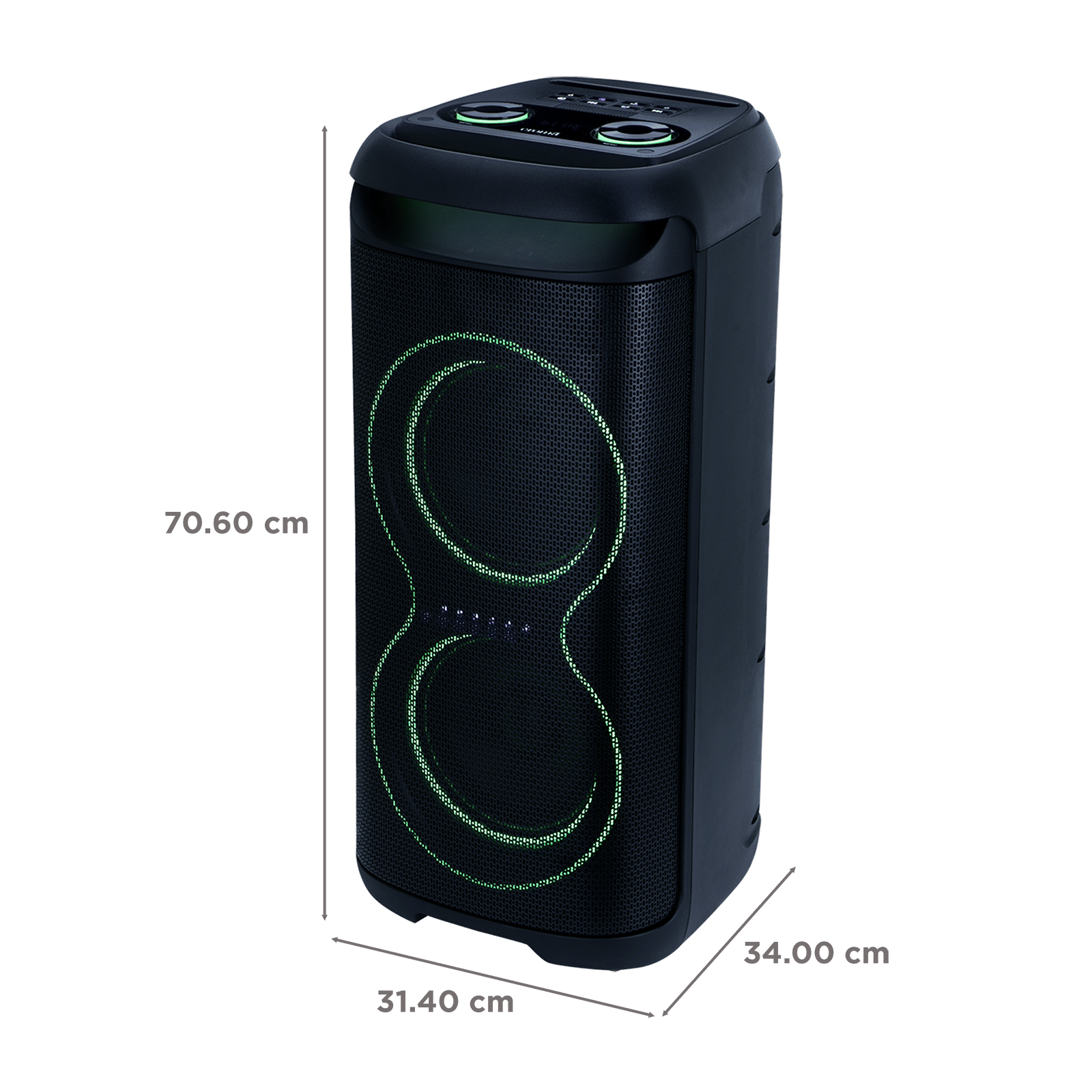 Croma 180W Party Speaker with Mic (Music Sync LED Light, 2.1 Channel, Black) Croma 180W Party Speaker with Mic (Music Sync LED Light, 2.1 Channel, Black)_2