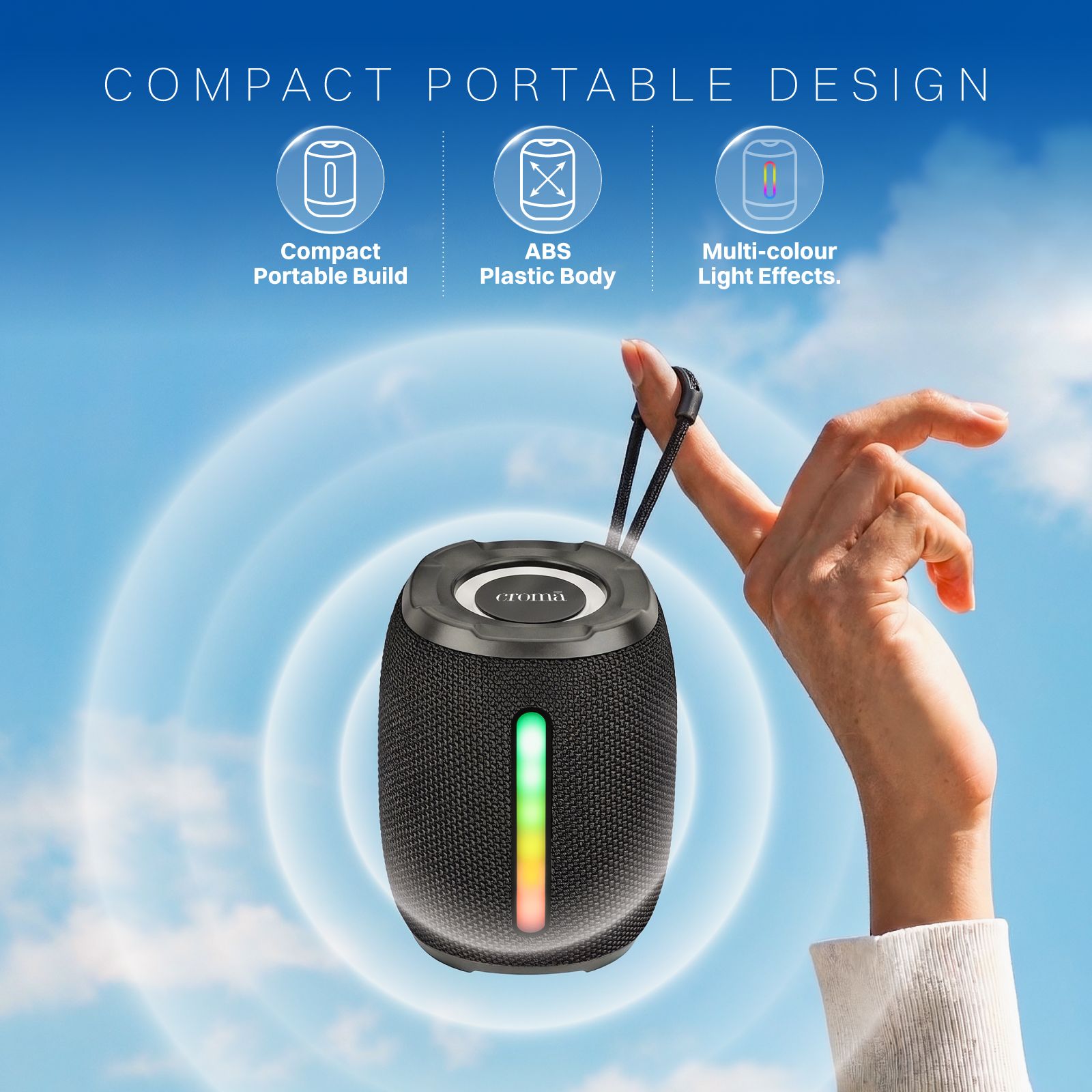 Croma 10W Portable Bluetooth Speaker (Multiple Connectivity, Mono Speaker Channel, Black) Croma 10W Portable Bluetooth Speaker (Multiple Connectivity, Mono Speaker Channel, Black)_4