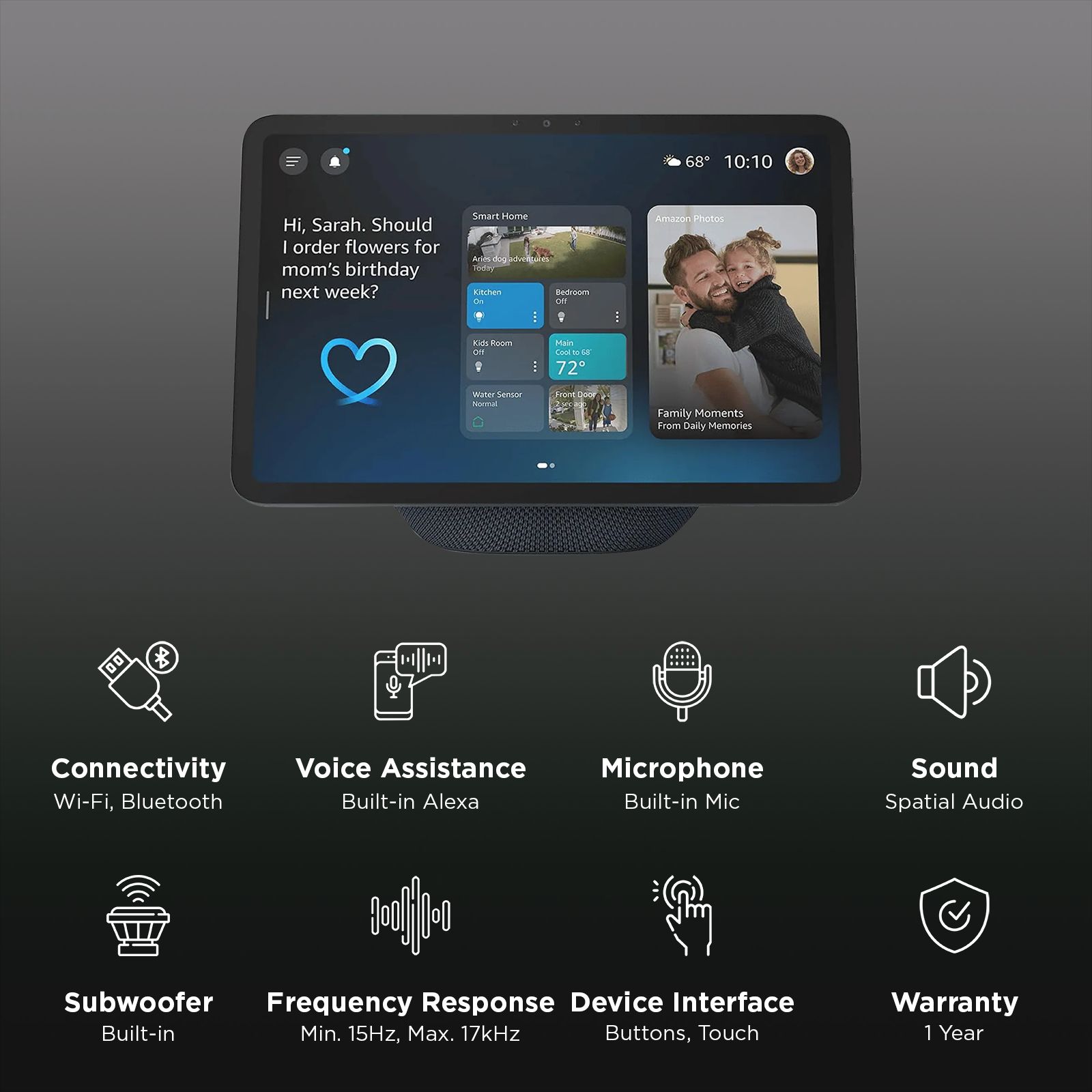 Amazon Echo Show 11 (newest model) Built-in Alexa 11 Inches Full HD Touchscreen Smart Home Device (Omnisense Technology, Graphite) Amazon Echo Show 11 (newest model) Built-in Alexa 11 Inches Full HD Touchscreen Smart Home Device (Omnisense Technology, Graphite)_2