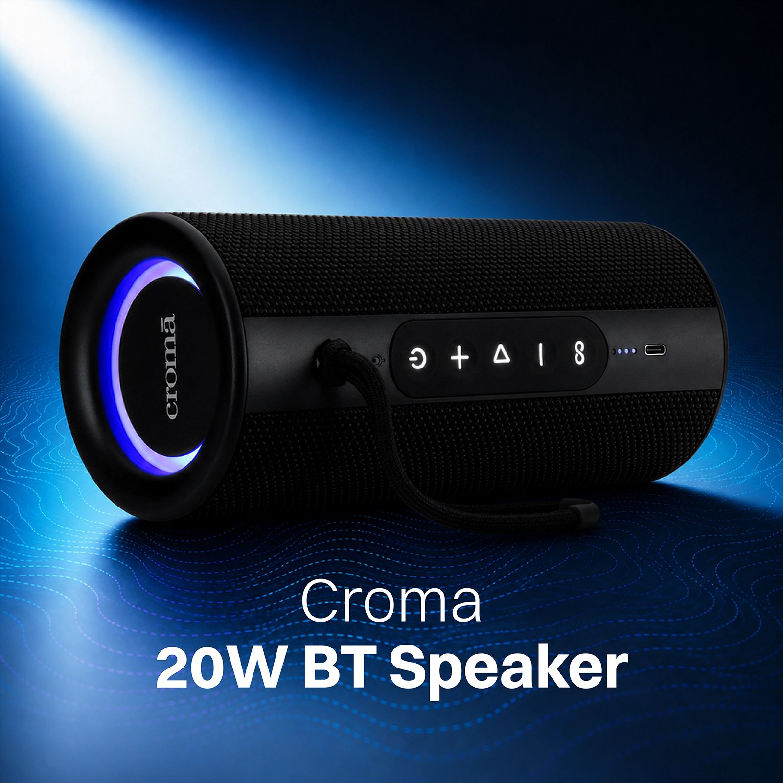 Croma 20W Portable Bluetooth Speaker (IPX6 Water Resistant, TWS Function, Stereo Channel, Black) Croma 20W Portable Bluetooth Speaker (IPX6 Water Resistant, TWS Function, Stereo Channel, Black)_4
