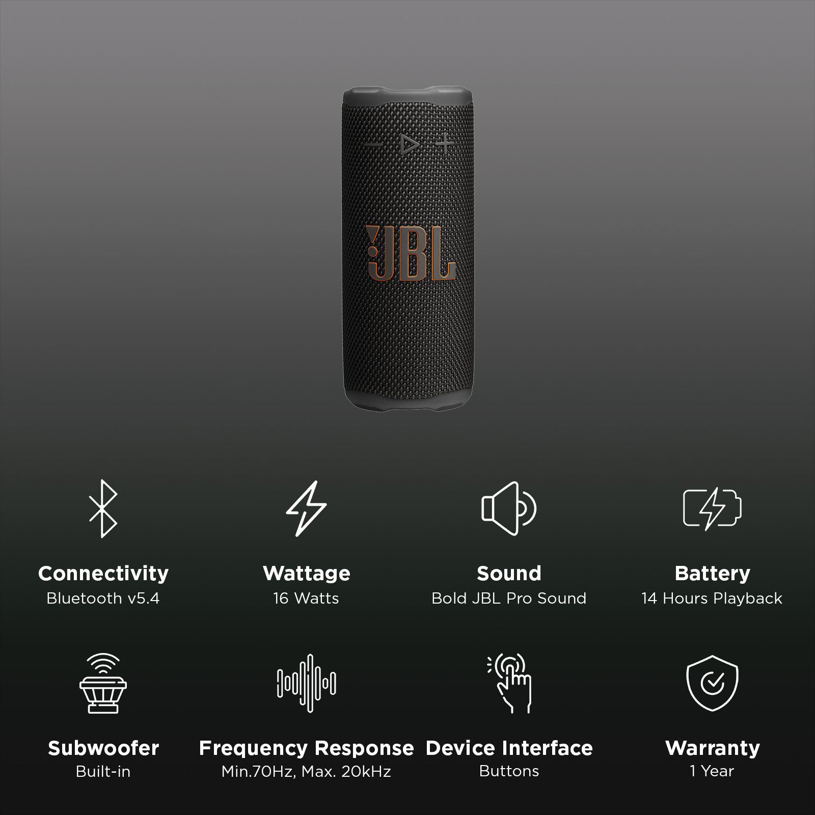 JBL Grip 16W Portable Bluetooth Speaker (IP68 Waterproof, AI Sound Boost, Black) JBL Grip 16W Portable Bluetooth Speaker (IP68 Waterproof, AI Sound Boost, Black)_2
