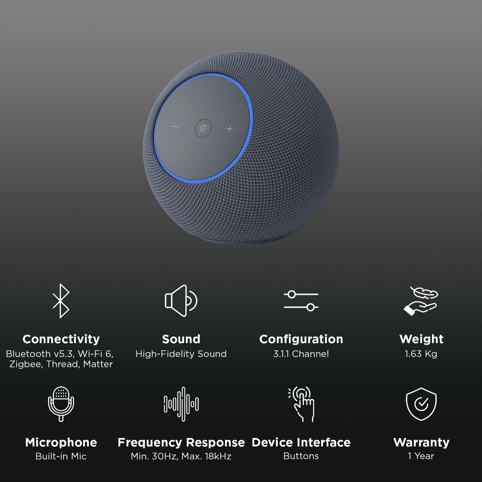 Amazon Echo Studio with Built-in Alexa Smart Wi-Fi Speaker (Omnisense Technology, Graphite) Amazon Echo Studio with Built-in Alexa Smart Wi-Fi Speaker (Omnisense Technology, Graphite)_2