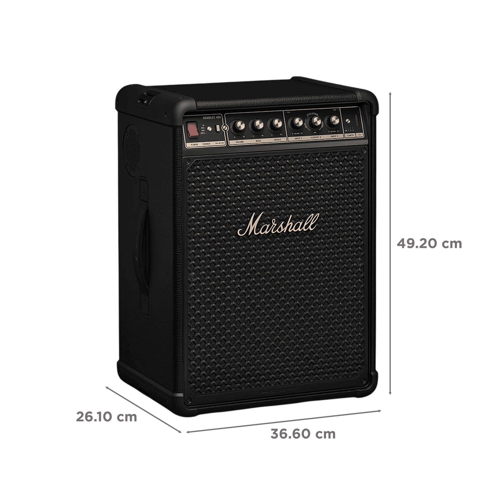 Marshall Bromley 450 400W Bluetooth Party Speaker (True Stereophonic 360 Degree Sound, Stereo Channel, Black & Brass) Marshall Bromley 450 400W Bluetooth Party Speaker (True Stereophonic 360 Degree Sound, Stereo Channel, Black & Brass)_3