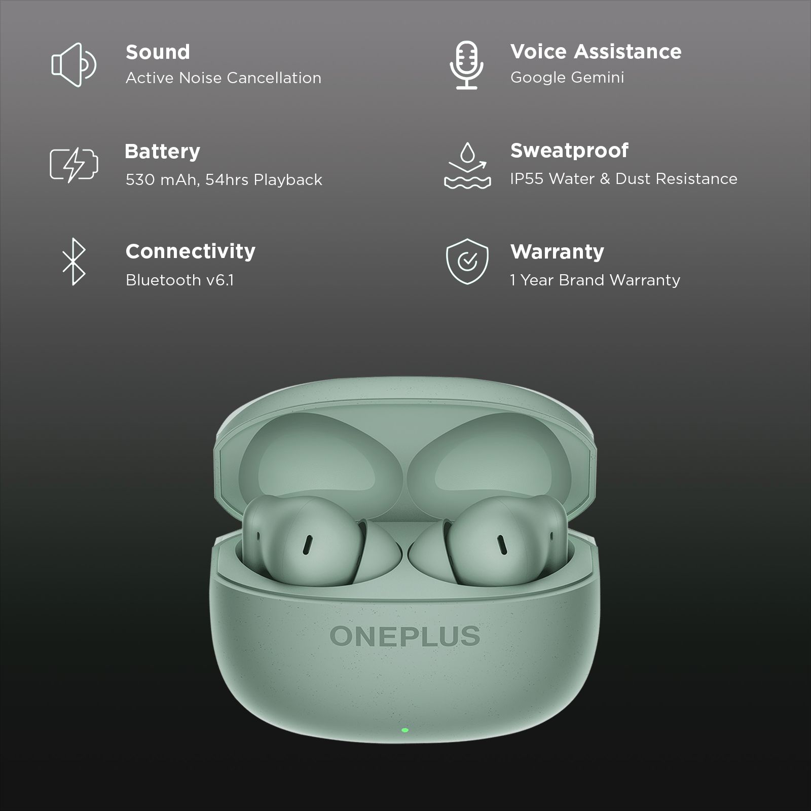 OnePlus Nord Buds 4 E522A TWS Earbuds with Active Noise Cancellation (IP55 Water and Dust Resistant, AI Translate, Astral Teal)_2