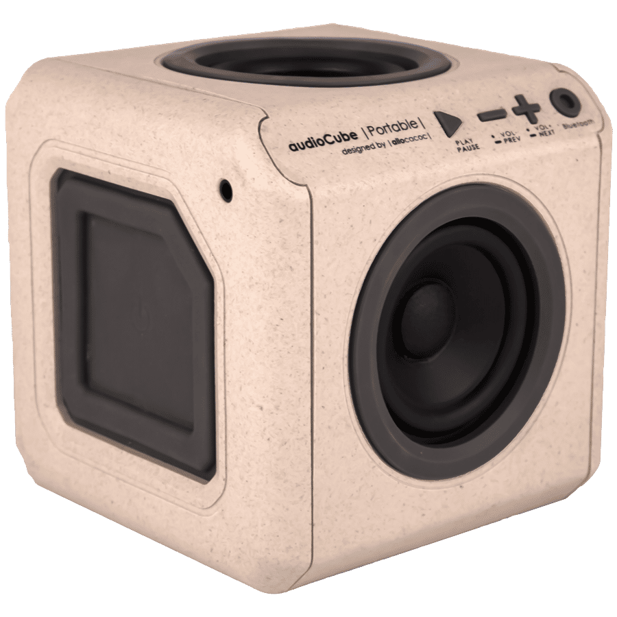 allocacoc Audiocube 30W Portable Bluetooth Speaker (Splash Resistant, Wood Brown) allocacoc Audiocube 30W Portable Bluetooth Speaker (Splash Resistant, Wood Brown)_1