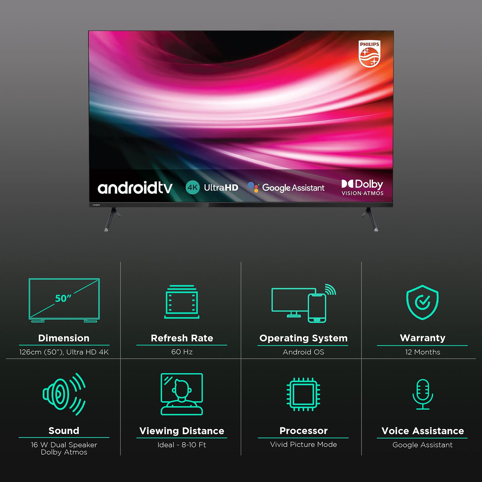 PHILIPS 8200 Series 126 cm (50 inch) 4K Ultra HD LED Android TV with Google Assistant (2021 model)_2