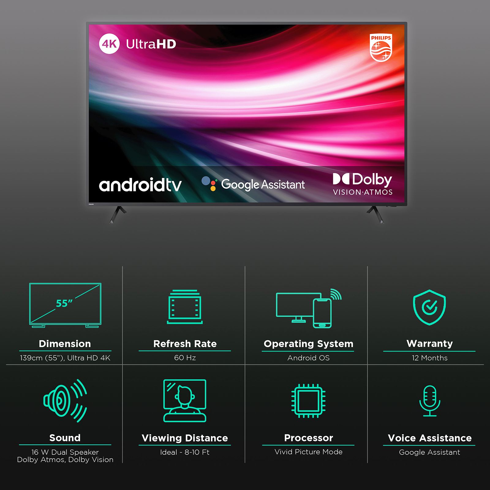 PHILIPS 8200 Series 140 cm (55 inch) 4K Ultra HD LED Android TV with Google Assistant (2021 model)_2