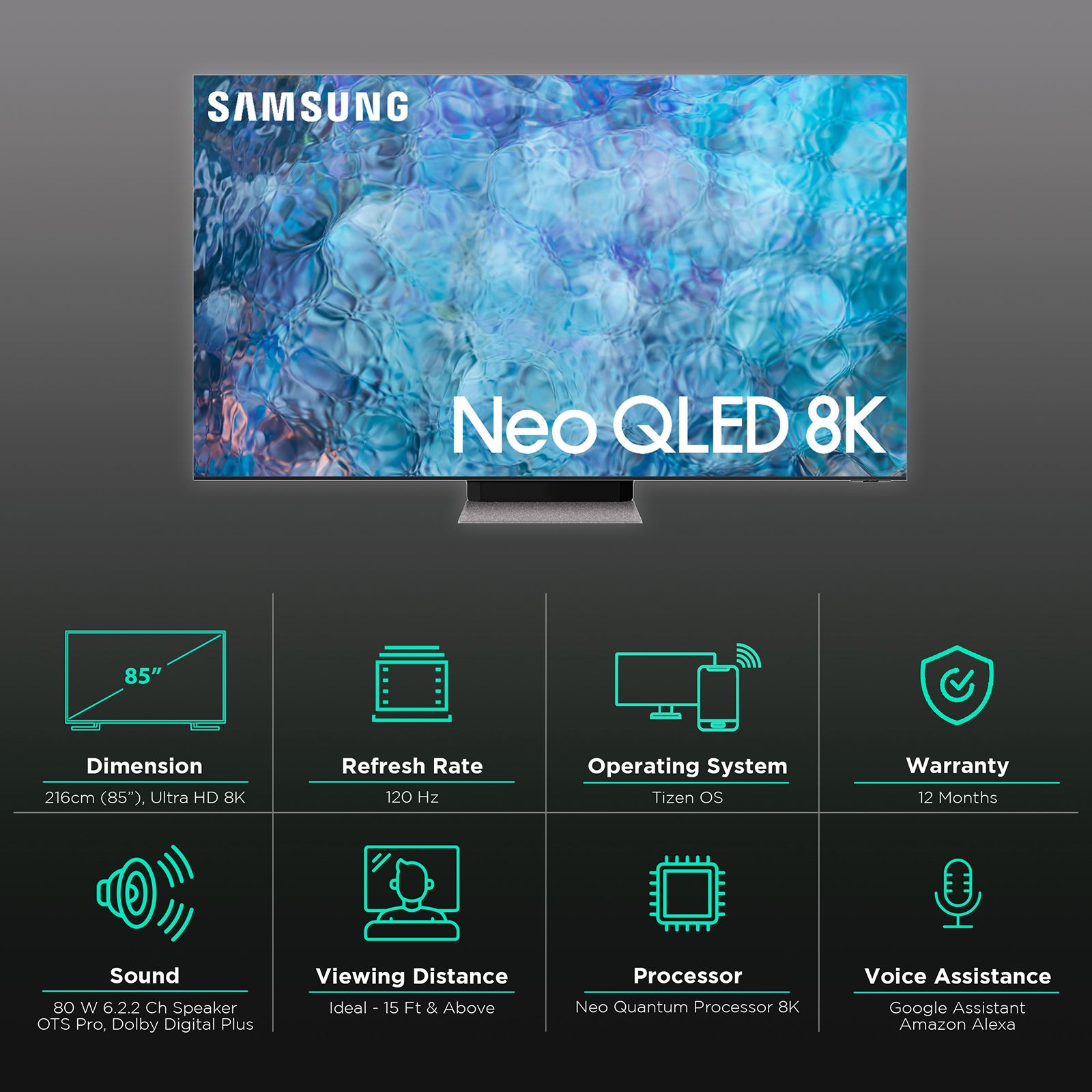 SAMSUNG Series 9 216 cm (85 inch) 8K Ultra HD QLED Tizen TV with Alexa Compatibility SAMSUNG Series 9 216 cm (85 inch) 8K Ultra HD QLED Tizen TV with Alexa Compatibility_3