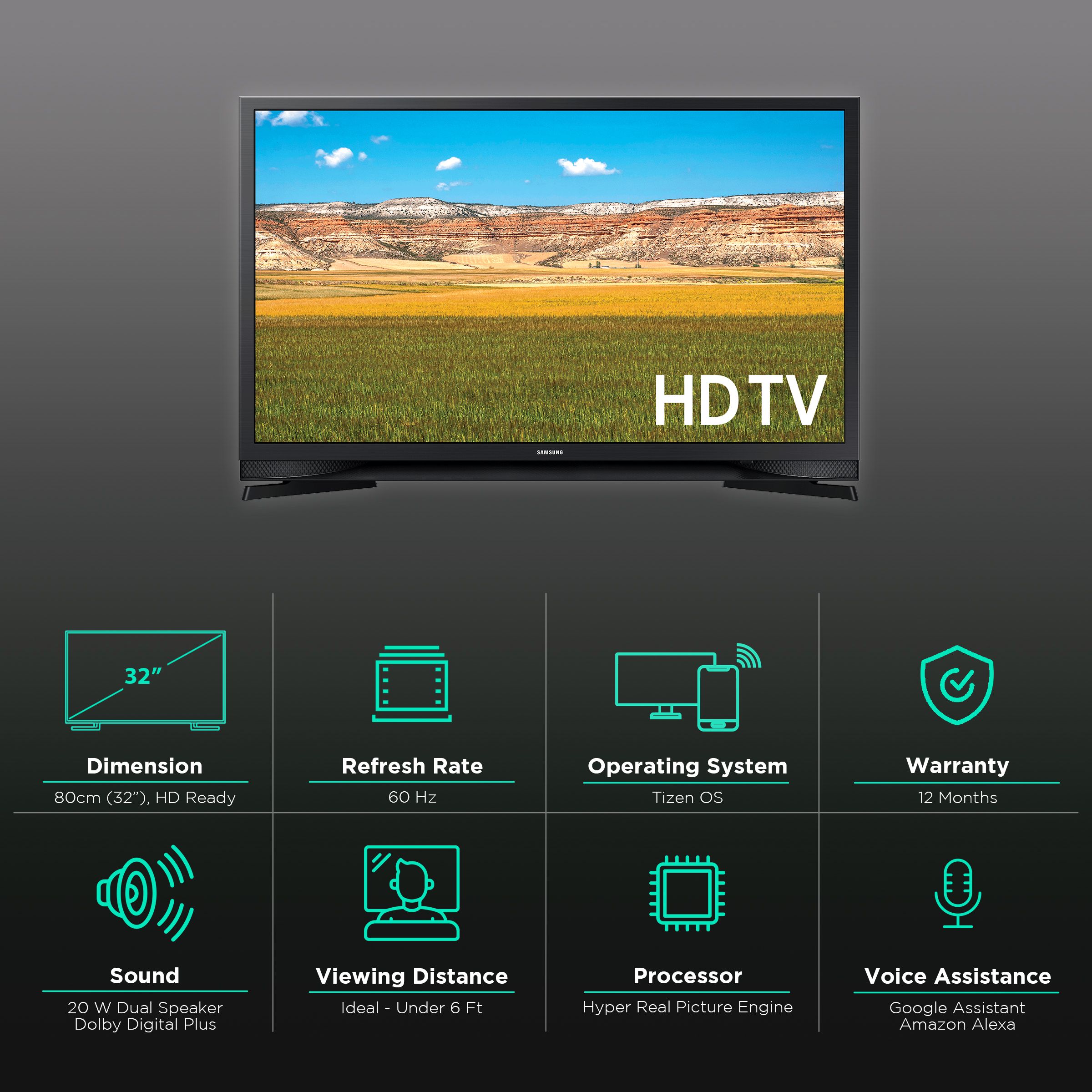 SAMSUNG Series 4 80 cm (32 inch) HD Ready LED Smart Tizen TV with Alexa Compatibility SAMSUNG Series 4 80 cm (32 inch) HD Ready LED Smart Tizen TV with Alexa Compatibility_2