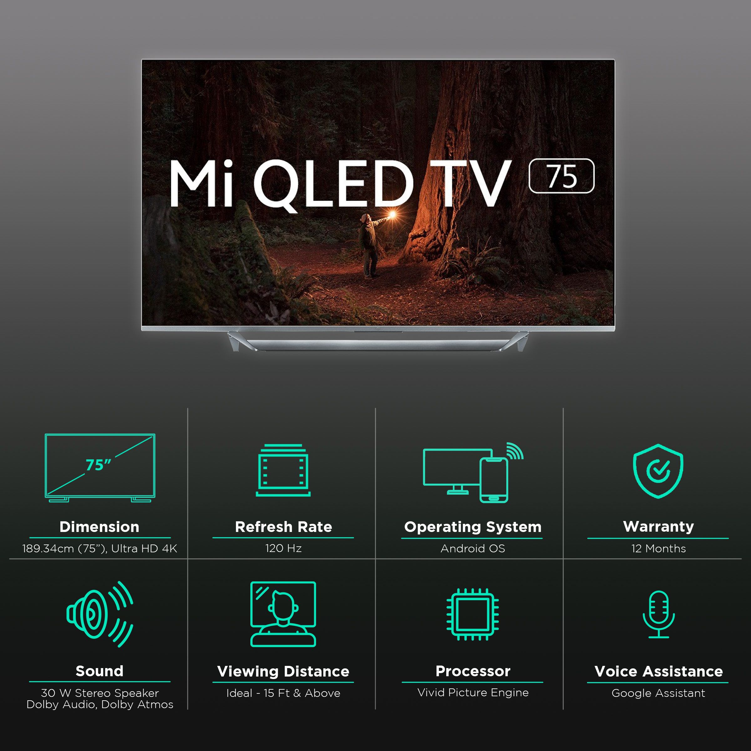 Mi Q1 190 cm (75 inch) QLED 4K Ultra HD Android TV with Google Assistant Mi Q1 190 cm (75 inch) QLED 4K Ultra HD Android TV with Google Assistant_3