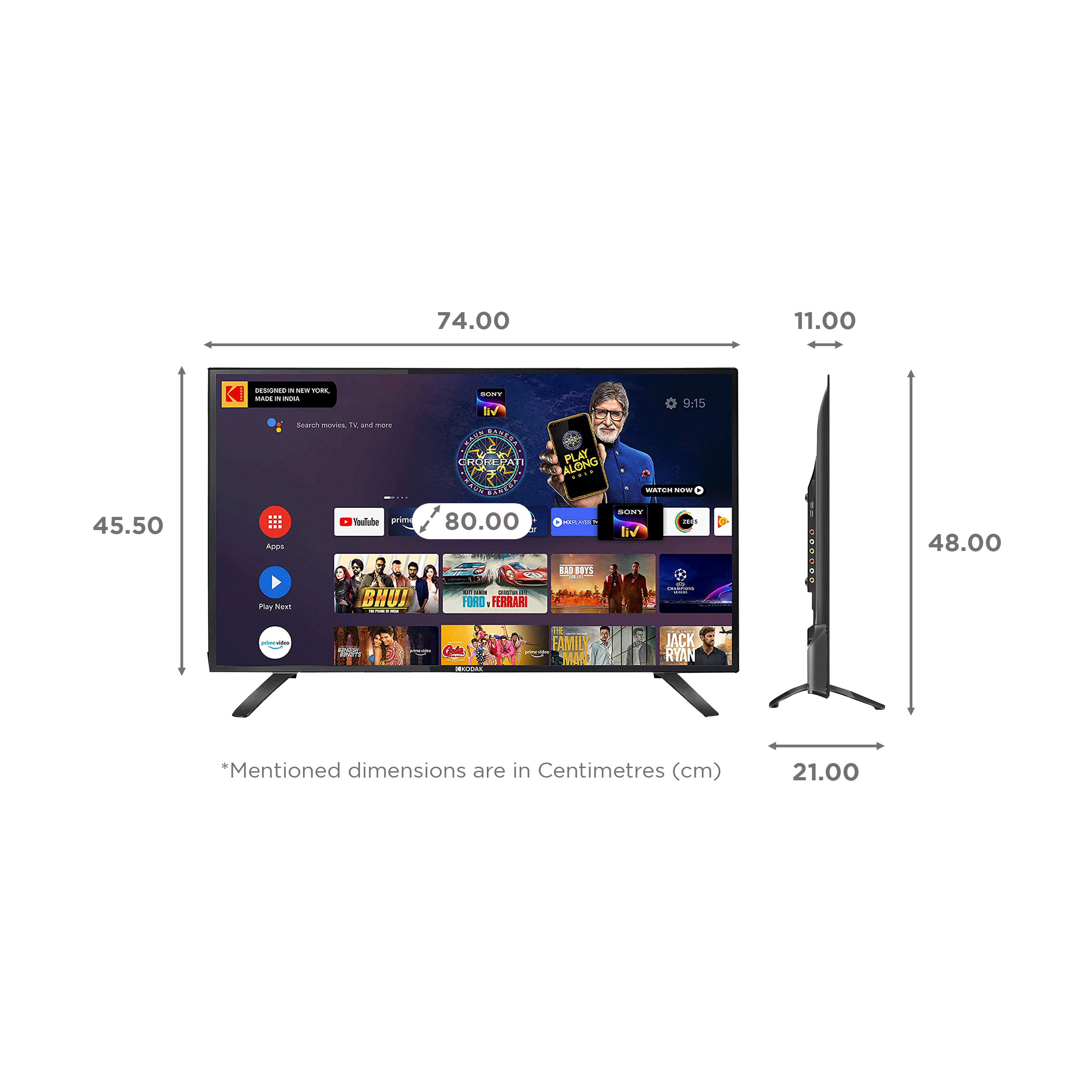 Kodak 7X Pro 80 cm (32 inch) HD Ready LED Smart Android TV with Google Assistant (2020 model) Kodak 7X Pro 80 cm (32 inch) HD Ready LED Smart Android TV with Google Assistant (2020 model)_2