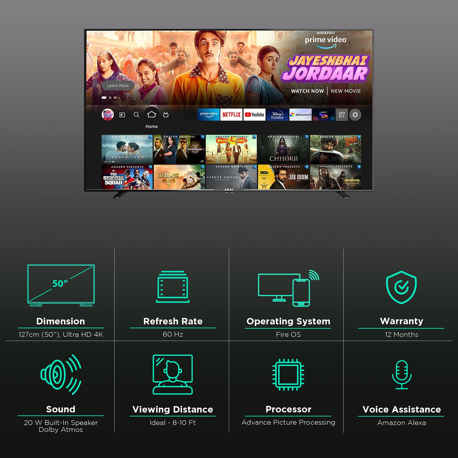 AKAI 127 cm (50 inch) 4K Ultra HD LED Fire TV with Alexa Compatibility (2021 model) AKAI 127 cm (50 inch) 4K Ultra HD LED Fire TV with Alexa Compatibility (2021 model)_2