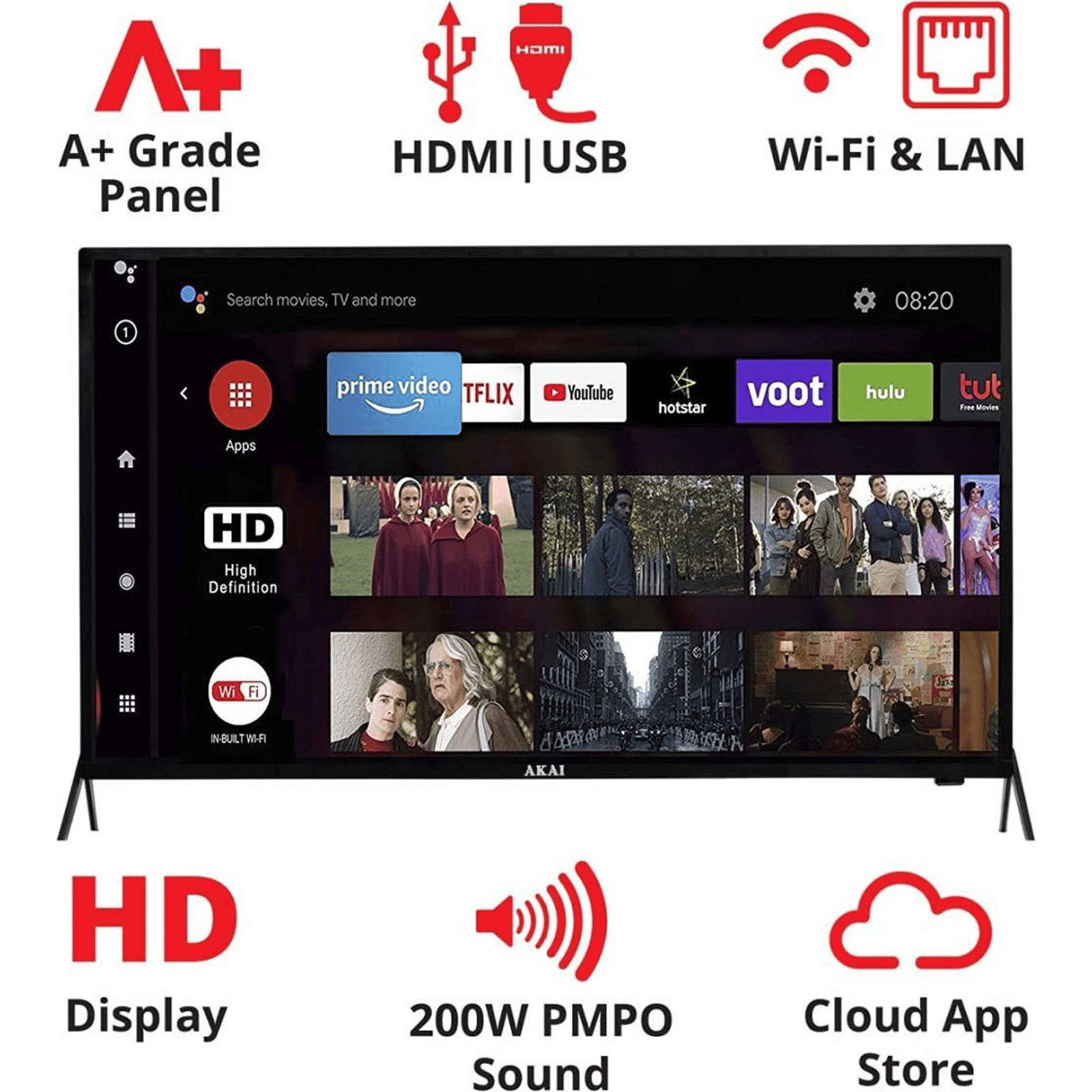AKAI 100 cm (40 inch) HD Ready LED Smart Android TV with A+ Grade Panel (2021 model) AKAI 100 cm (40 inch) HD Ready LED Smart Android TV with A+ Grade Panel (2021 model)_10