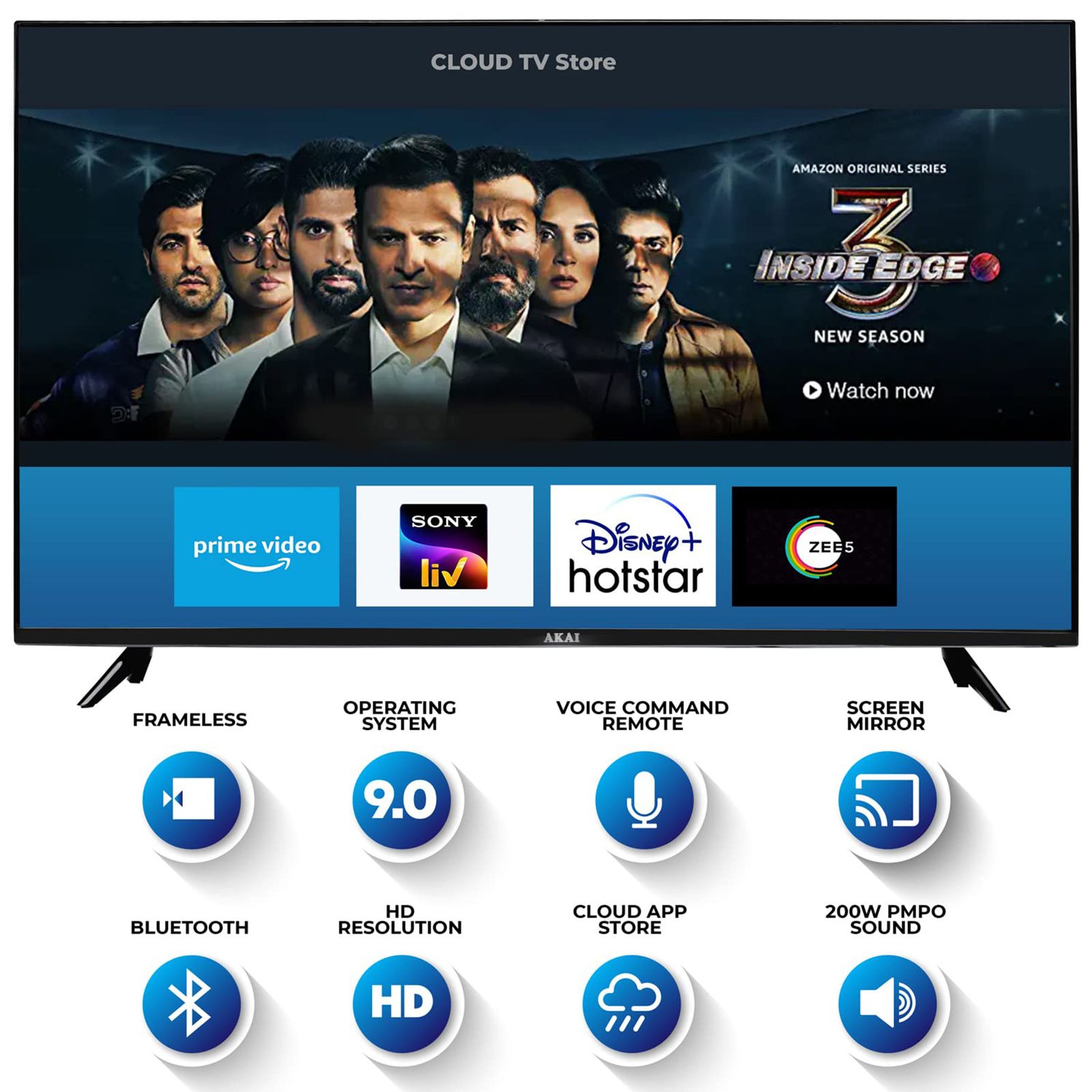 AKAI 109 cm (43 inch) Full HD LED Smart Android TV with A+ Frameless Panel AKAI 109 cm (43 inch) Full HD LED Smart Android TV with A+ Frameless Panel_5