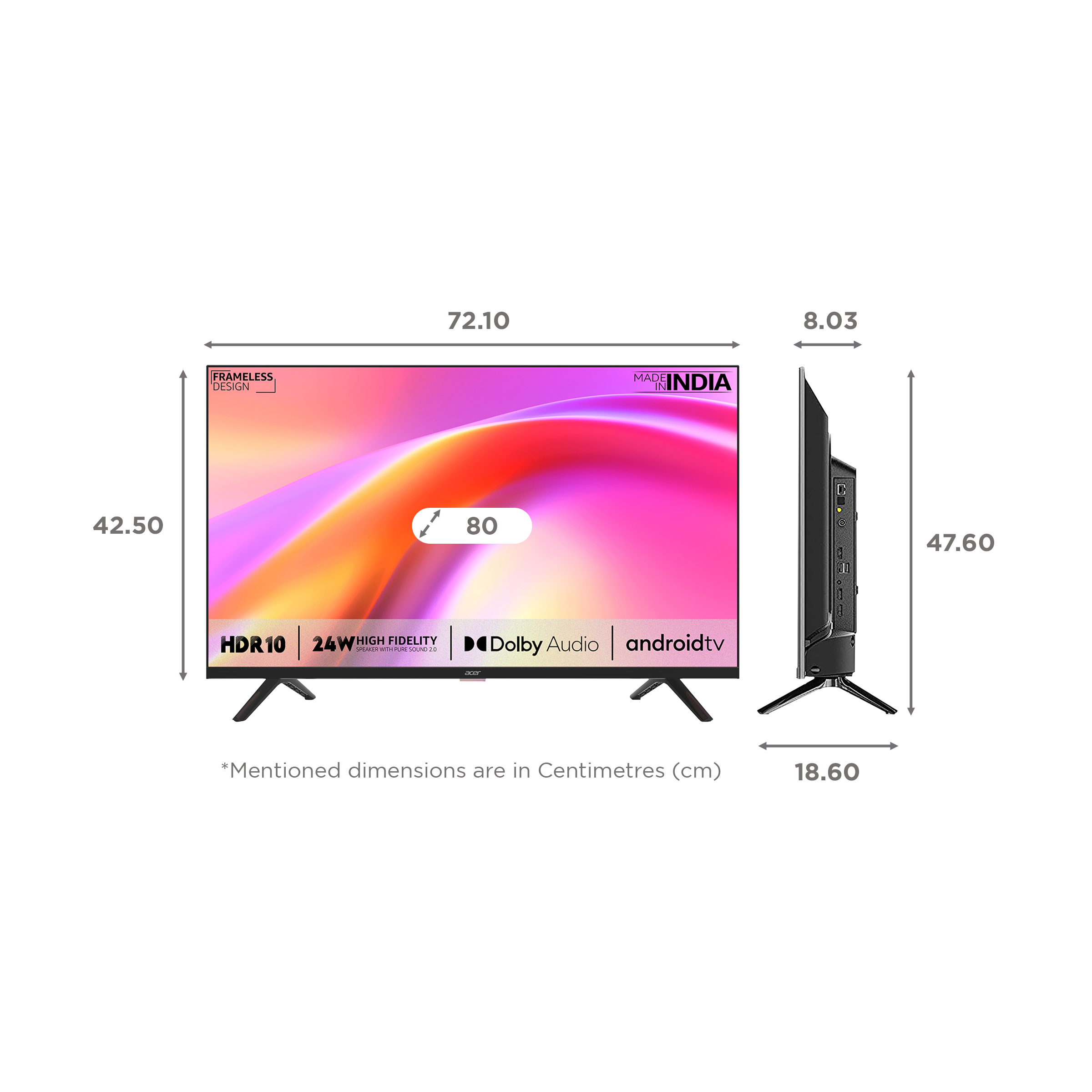 Acer Frameless 80 cm (32 inch) HD Ready LED Smart Android TV with Google Assistant Acer Frameless 80 cm (32 inch) HD Ready LED Smart Android TV with Google Assistant_2