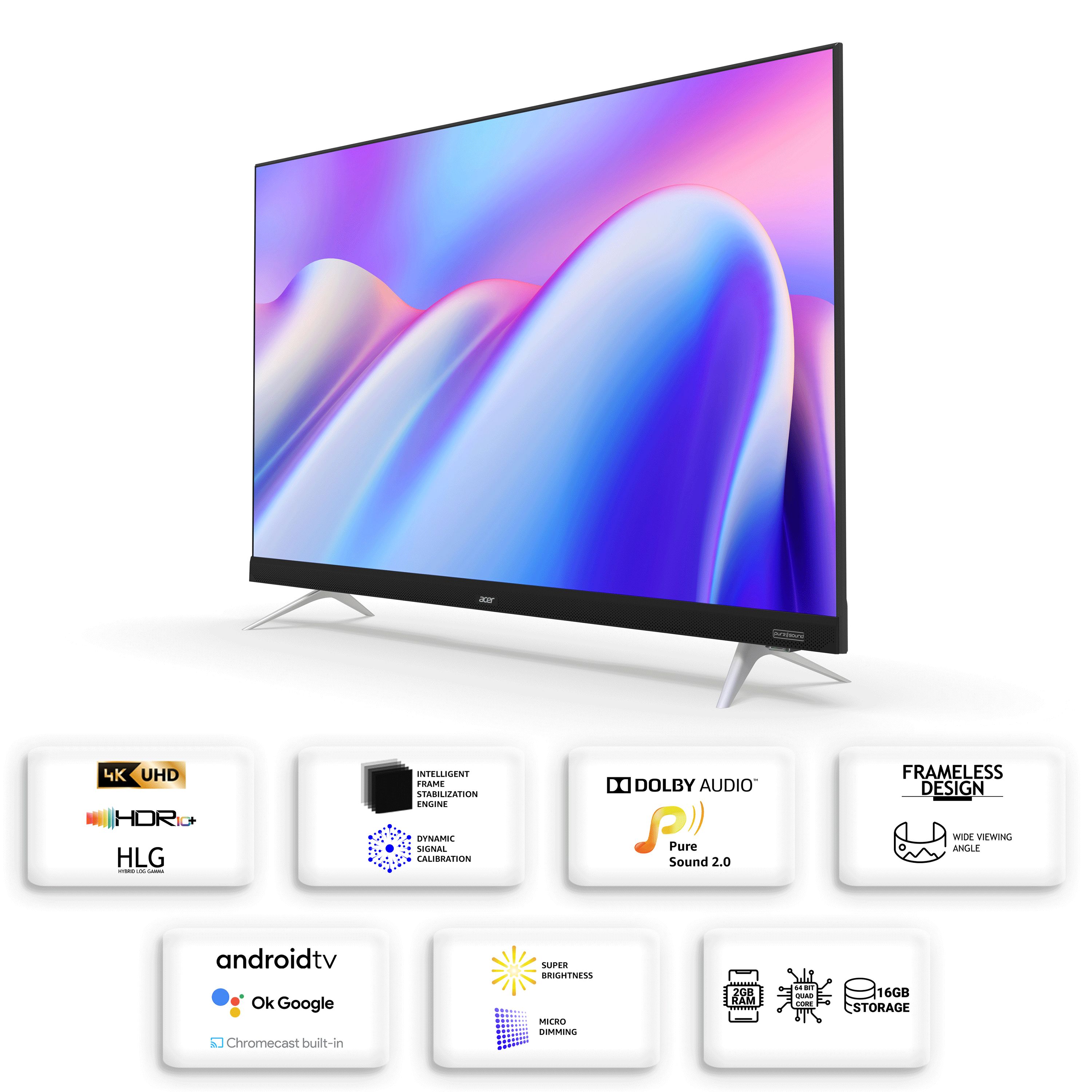 Acer Frameless 109 cm (43 inch) 4K Ultra HD LED Android TV with Google Assistant_3