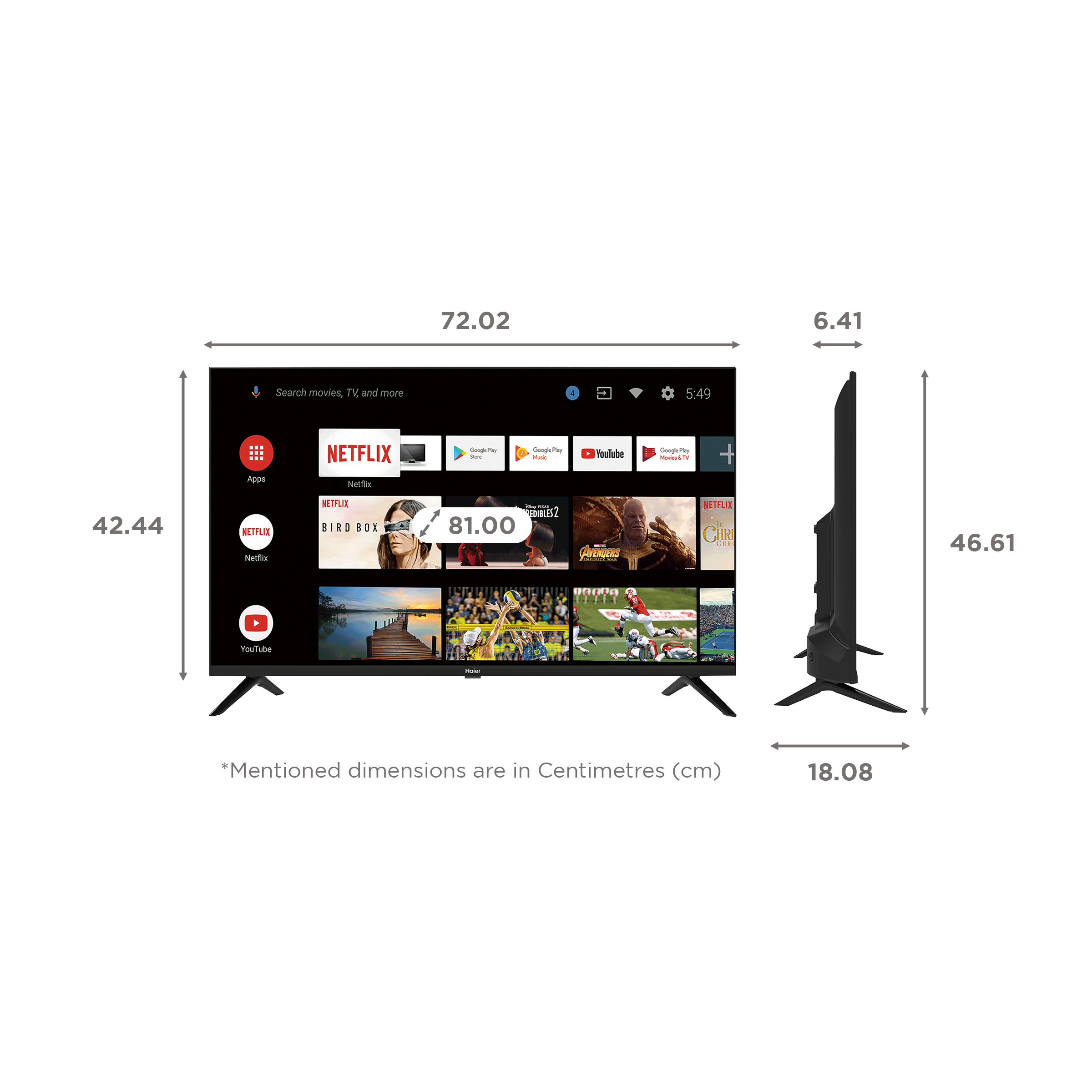 Haier K Series 81 cm (32 inch) HD Ready LED Smart Android TV with Google Assistant Haier K Series 81 cm (32 inch) HD Ready LED Smart Android TV with Google Assistant_2