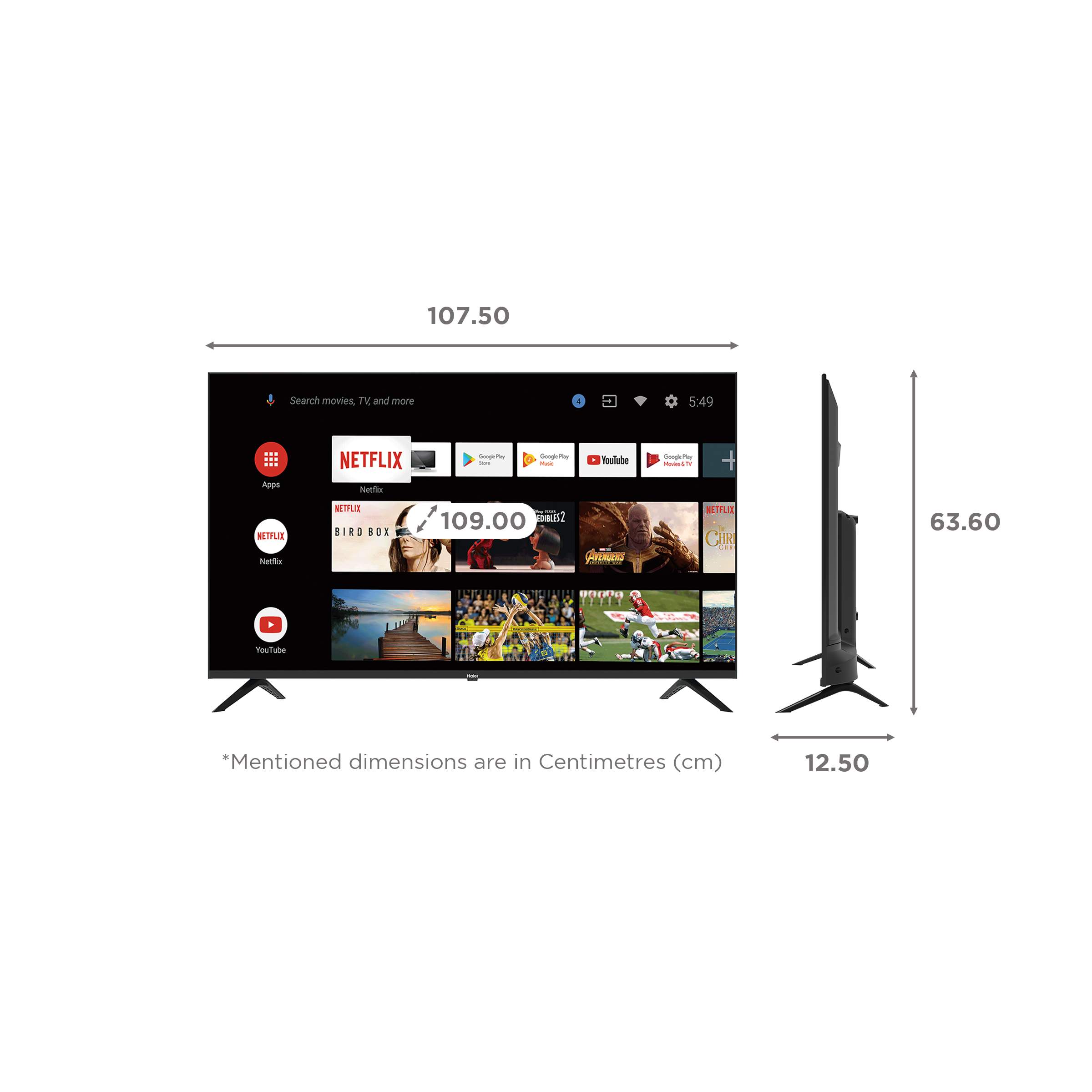 Haier K Series 109 cm (43 inch) Full HD LED Smart Android TV with Google Assistant Haier K Series 109 cm (43 inch) Full HD LED Smart Android TV with Google Assistant_2