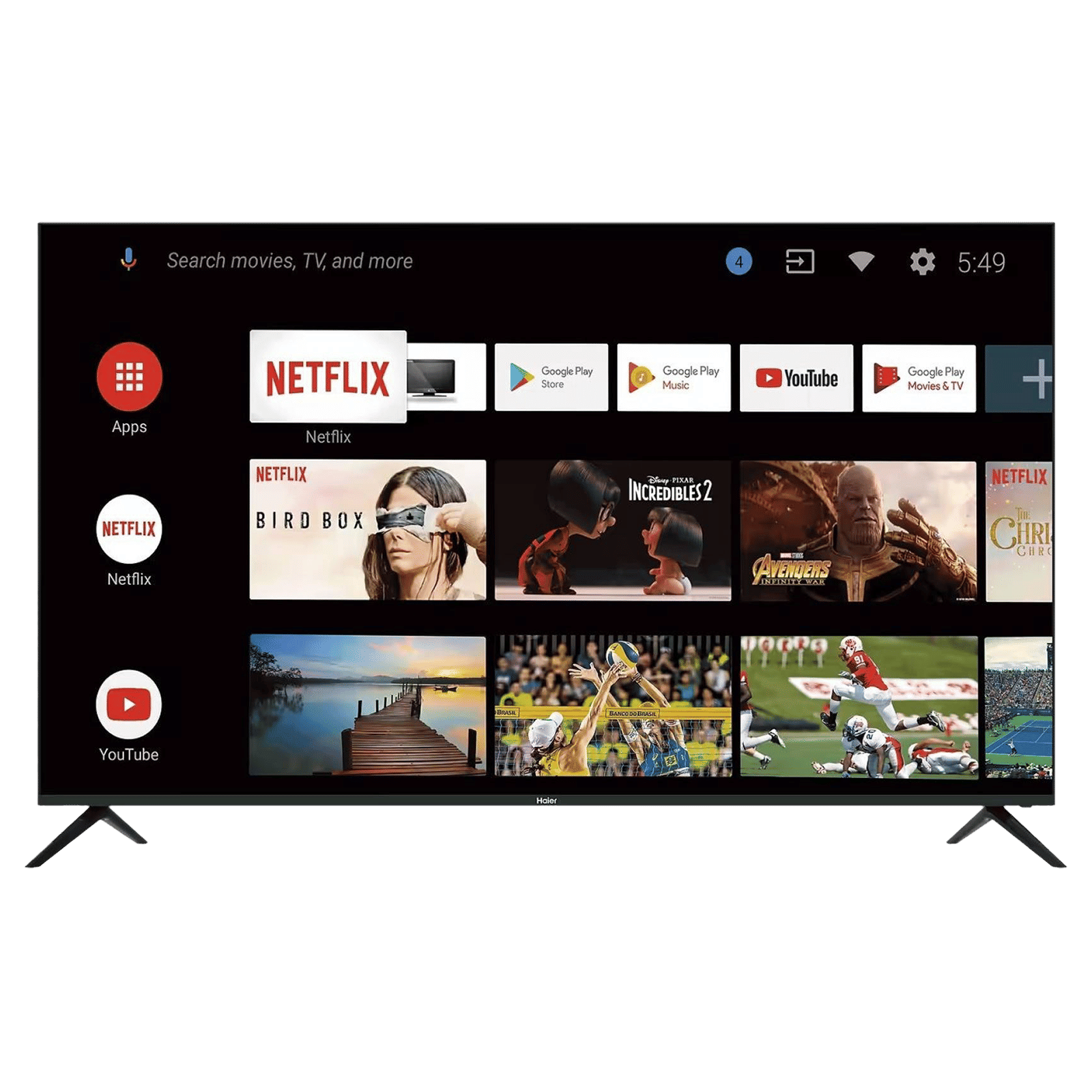 Haier K Series 140 cm (55 inch) 4K Ultra HD LED Android TV with Google Assistant Haier K Series 140 cm (55 inch) 4K Ultra HD LED Android TV with Google Assistant_1