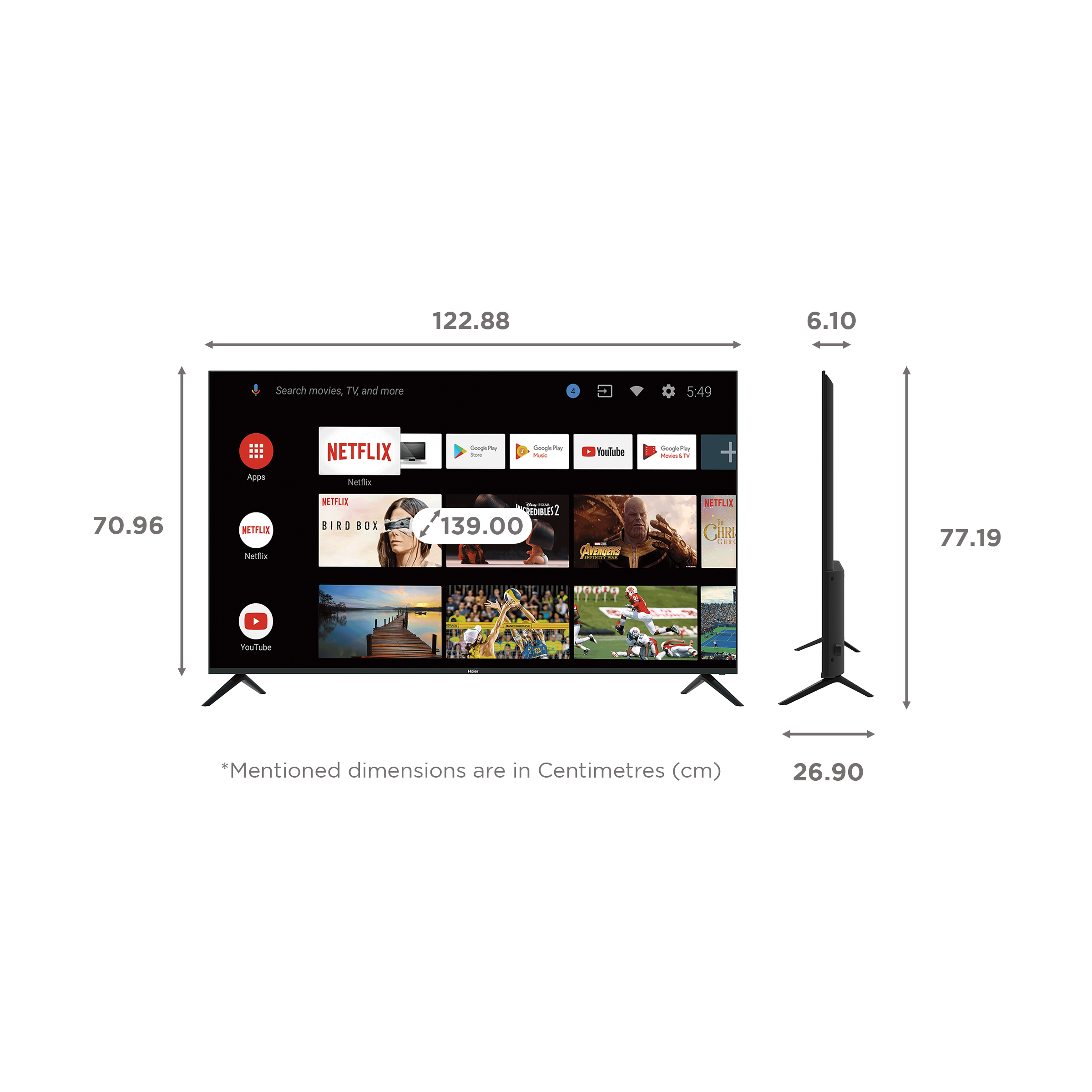 Haier K Series 140 cm (55 inch) 4K Ultra HD LED Android TV with Google Assistant Haier K Series 140 cm (55 inch) 4K Ultra HD LED Android TV with Google Assistant_2