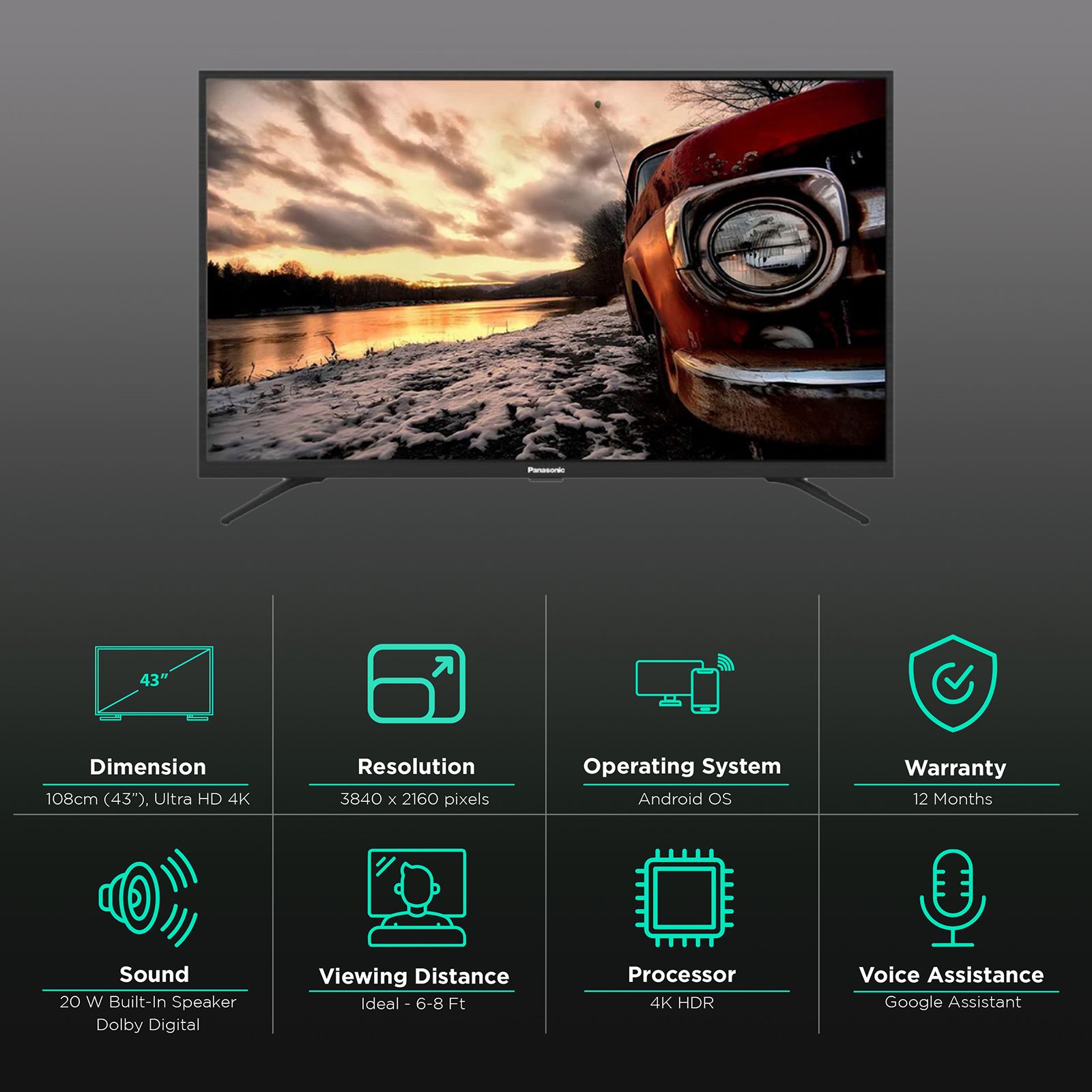 Panasonic LX 109 cm (43 inch) 4K Ultra HD LED Android TV with Google Assistant_2
