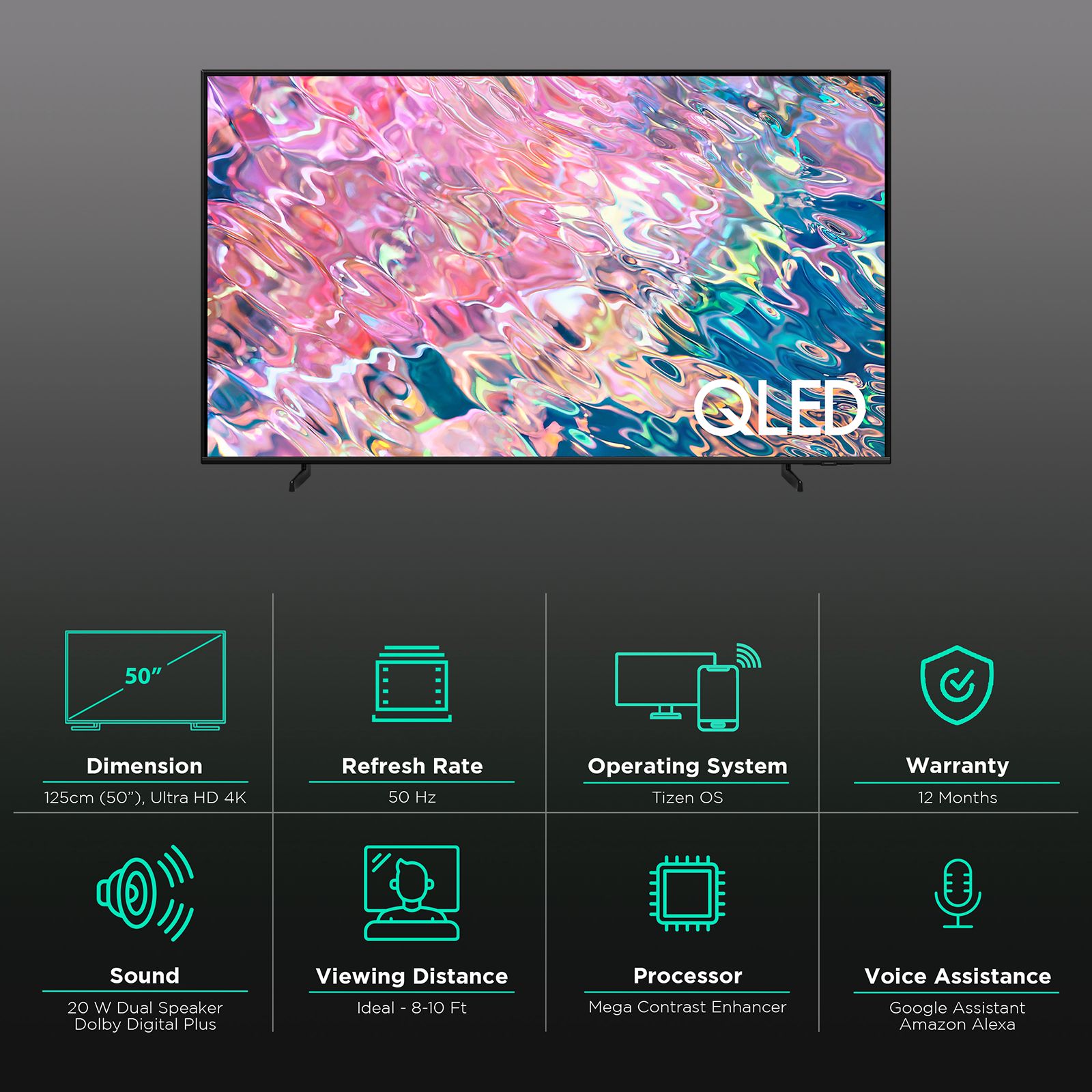 SAMSUNG Series 6 125 cm (50 inch) QLED 4K Ultra HD Tizen TV with Alexa Compatibility_3