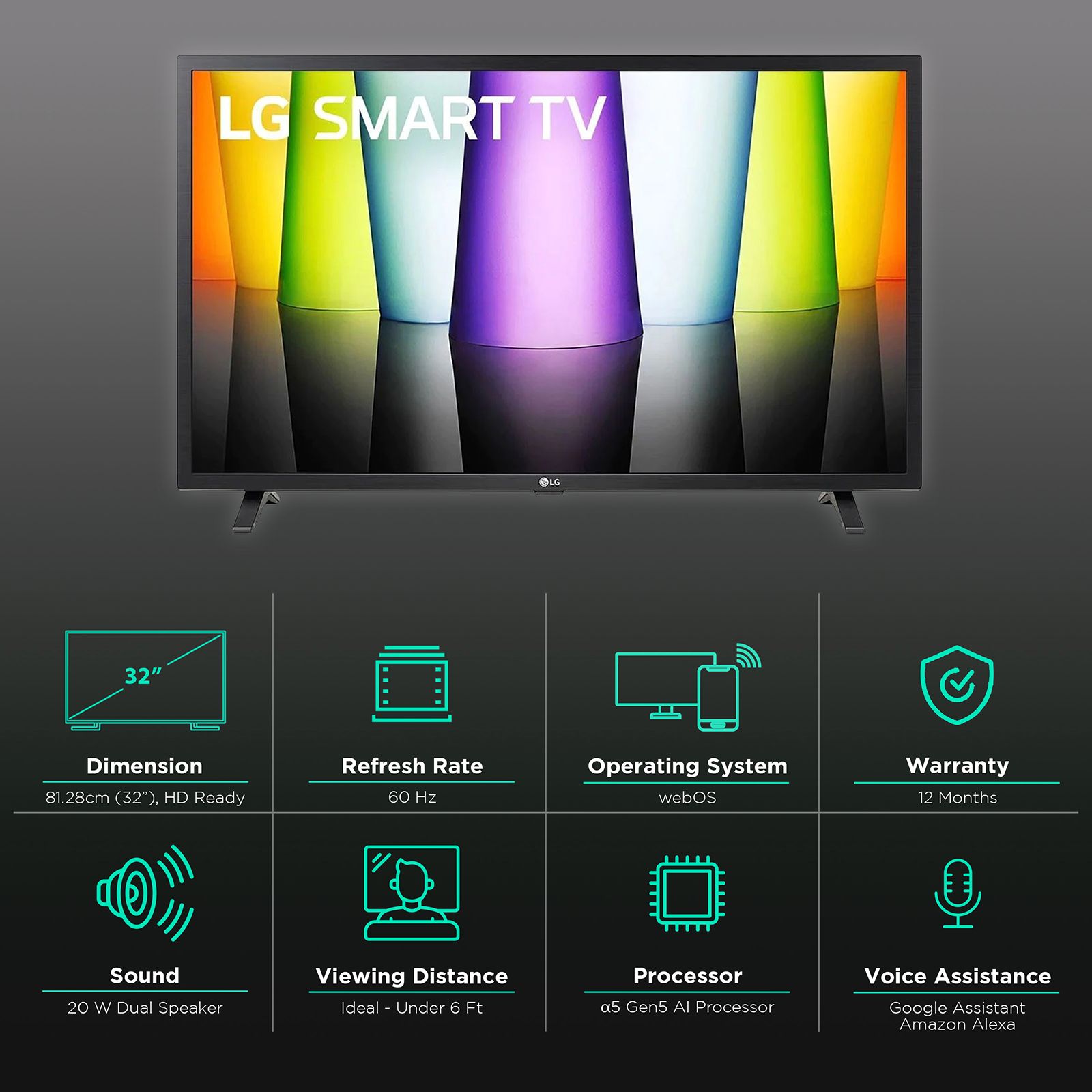LG LQ63 80 cm (32 inch) HD Ready LED Smart WebOS TV with Alexa Compatibility (2020 model)_3