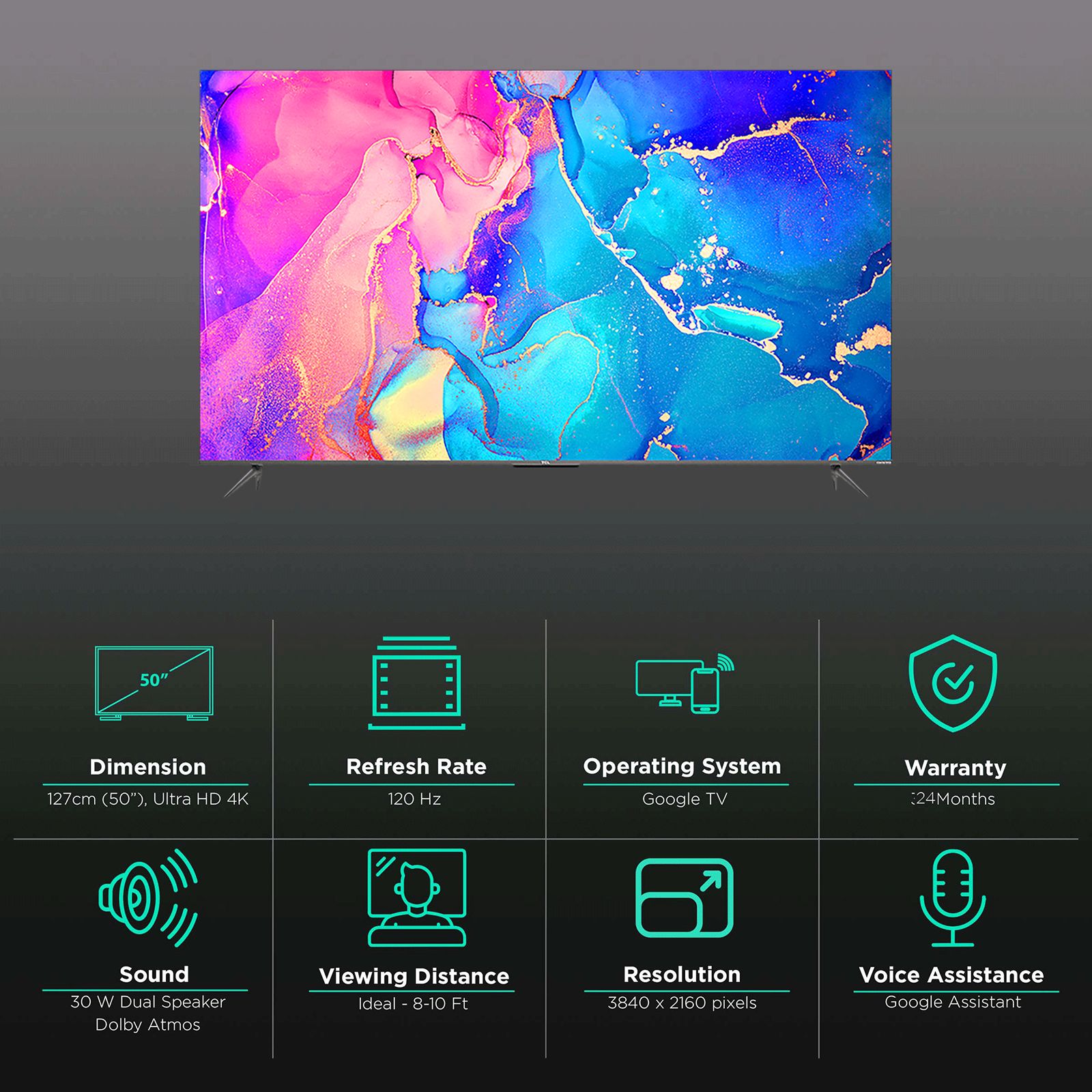 TCL C Series 127 cm (50 inch) 4K Ultra HD QLED Android TV with Voice Assistance (2022 model)_3