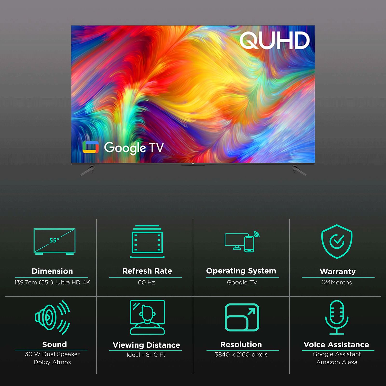TCL P735 140 cm (55 inch) 4K Ultra HD LED Android TV with Voice Assistance TCL P735 140 cm (55 inch) 4K Ultra HD LED Android TV with Voice Assistance_3