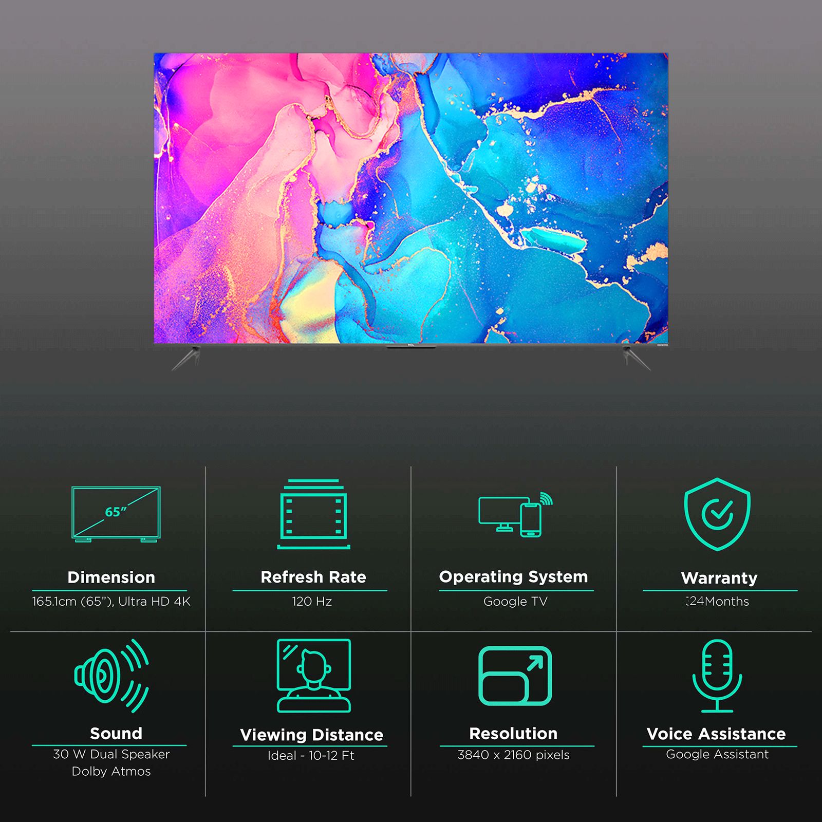 TCL C Series 165 cm (65 inch) 4K Ultra HD QLED Smart Android TV with Voice Assistance (2022 model) TCL C Series 165 cm (65 inch) 4K Ultra HD QLED Smart Android TV with Voice Assistance (2022 model)_3