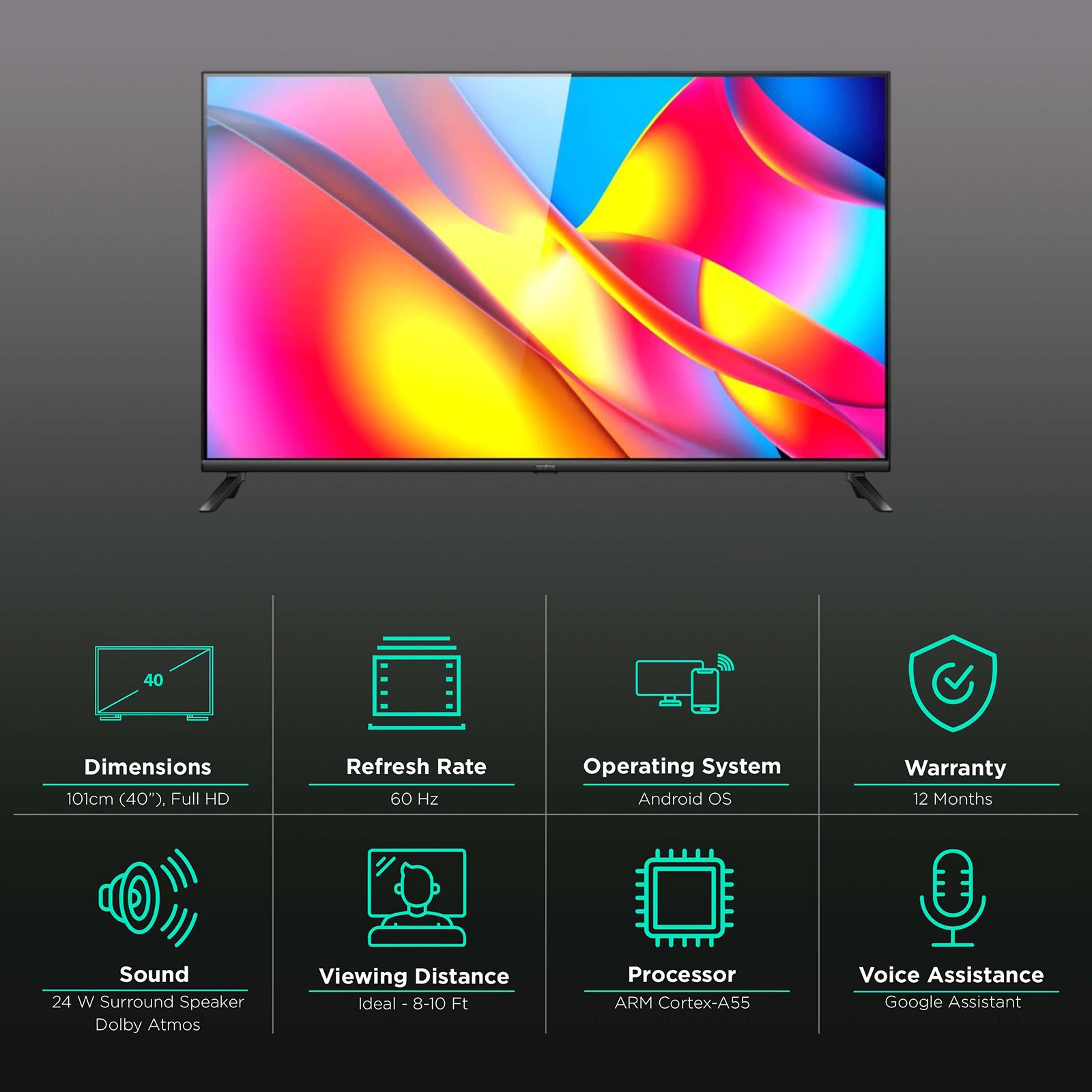 realme 100 cm (40 inch) Full HD LED Smart Android TV with Google Assistant (2022 model) realme 100 cm (40 inch) Full HD LED Smart Android TV with Google Assistant (2022 model)_3