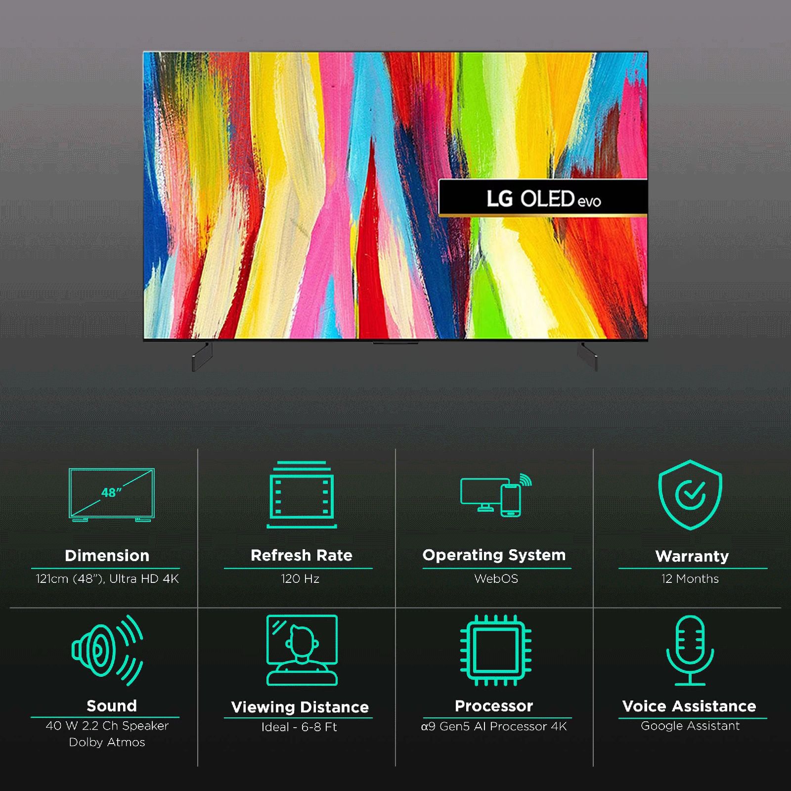 LG evo C2X 121 cm (48 inch) 4K Ultra HD OLED Smart WebOS TV with Voice Assistance (2022 model) LG evo C2X 121 cm (48 inch) 4K Ultra HD OLED Smart WebOS TV with Voice Assistance (2022 model)_3